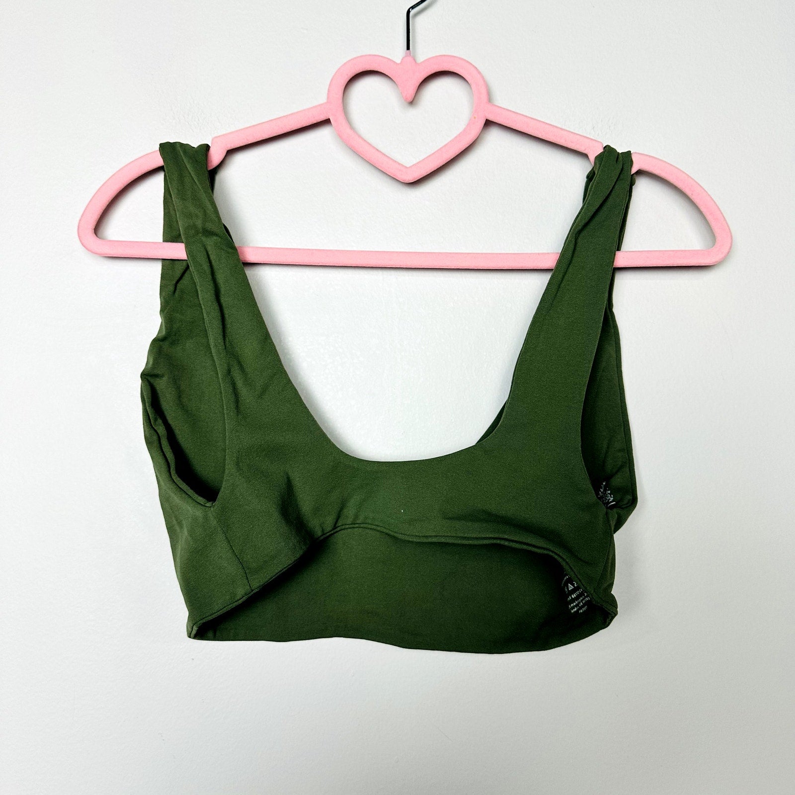 Free People NWOT Square Neck Bra Army Green Size M/L