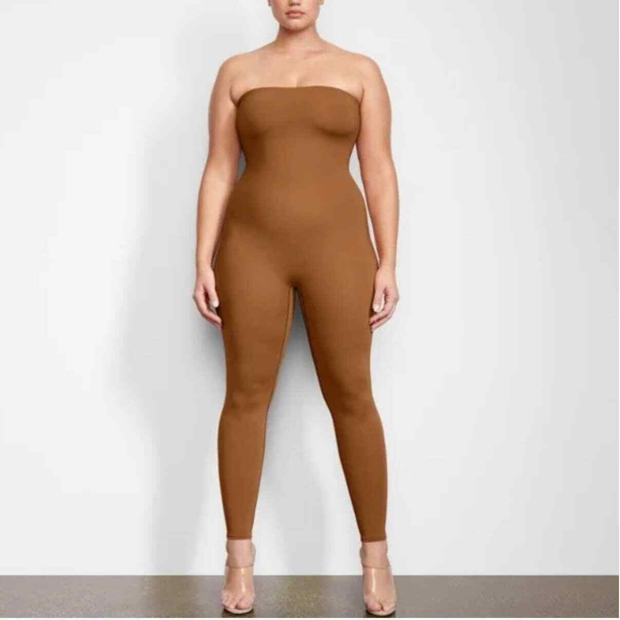 Skims NWT Caramel All-in-One Strapless Jumpsuit Size 4X