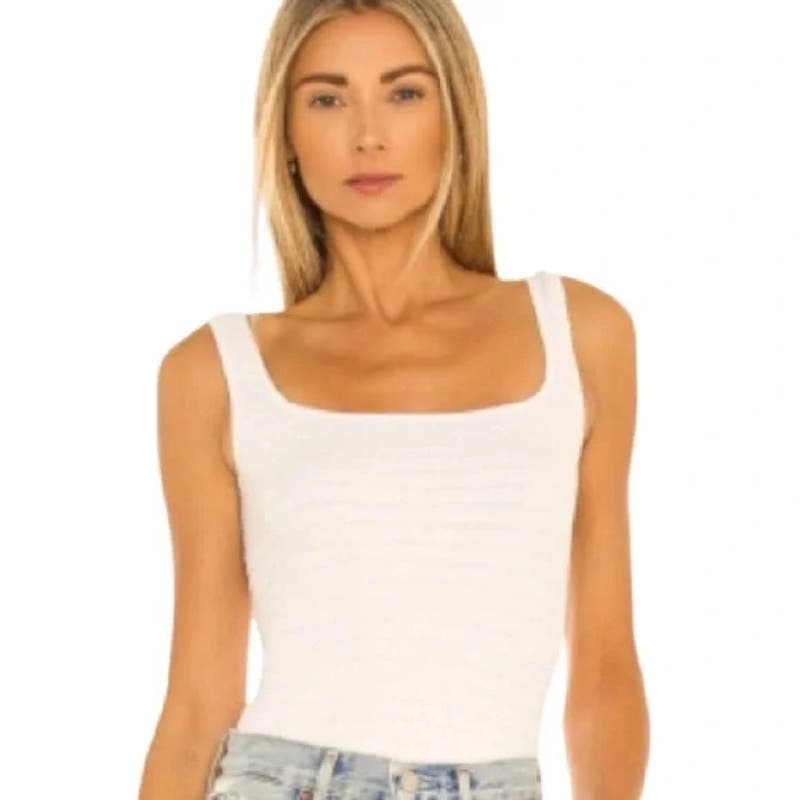 Free People Revolve NWT Square One Seamless Cami White Size M/L