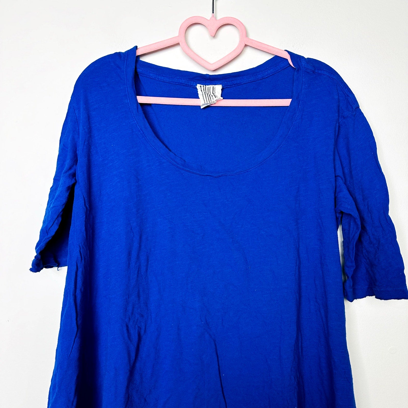 Free People NWOT Viscose Jersey Elbow Sleeve Tunic Top Blue Size S