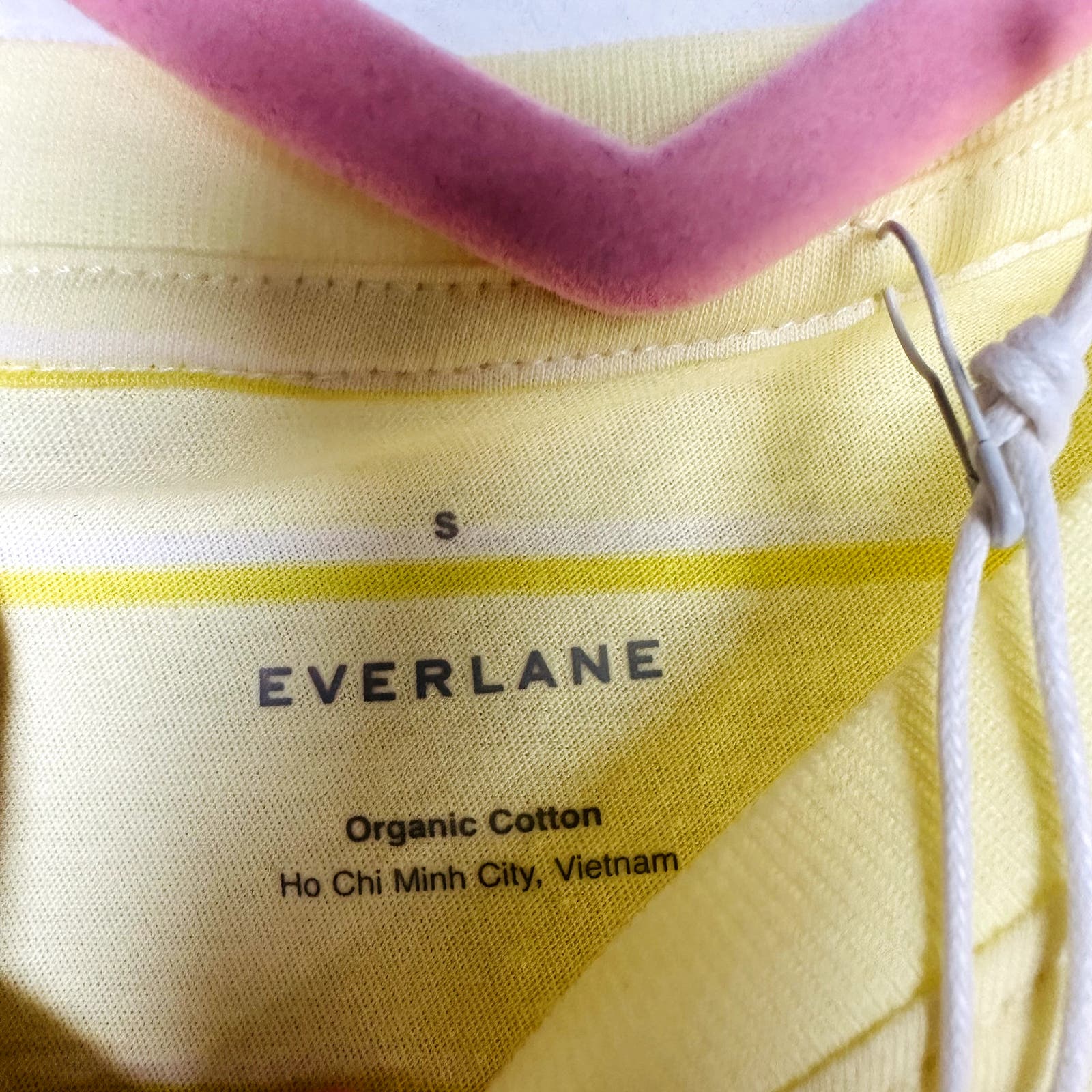 Everlane NWT Organic Cotton Stripe Crewneck Tee Yellow Size Small