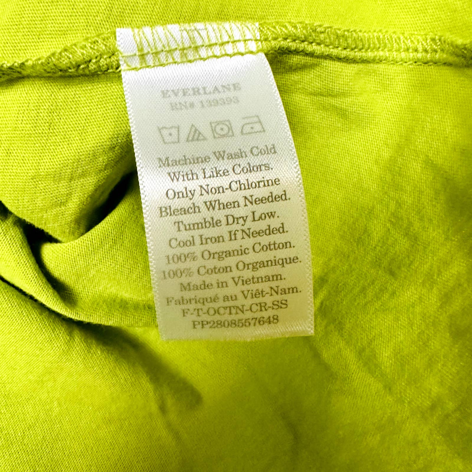 Everlane NWT The Organic Cotton Crew Neck Short Sleeve Classic Tees Lime Large