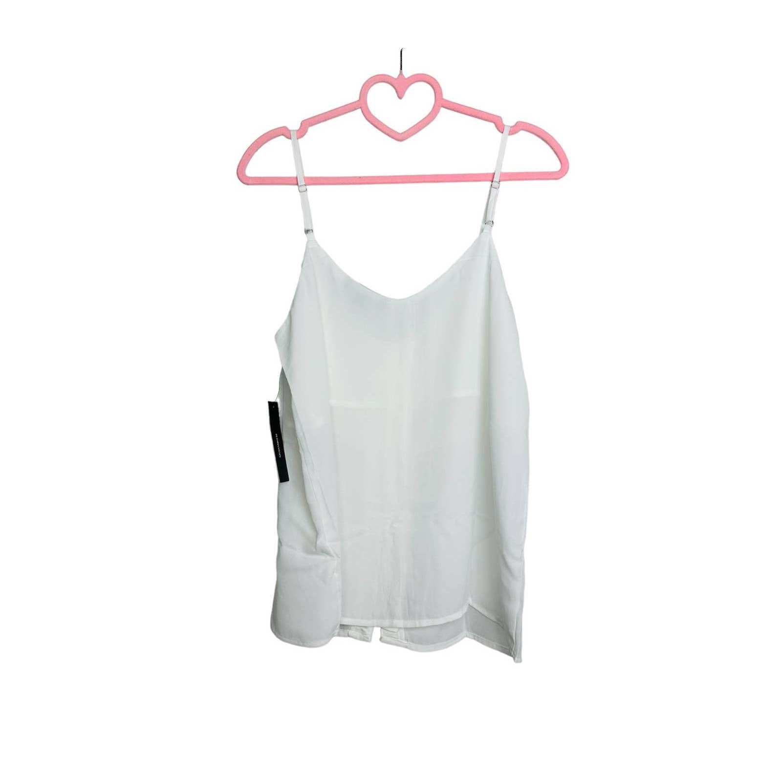 Lulus NWT Must Be Love Button-Front Woven Scoop Neck Cami Top White Size Small