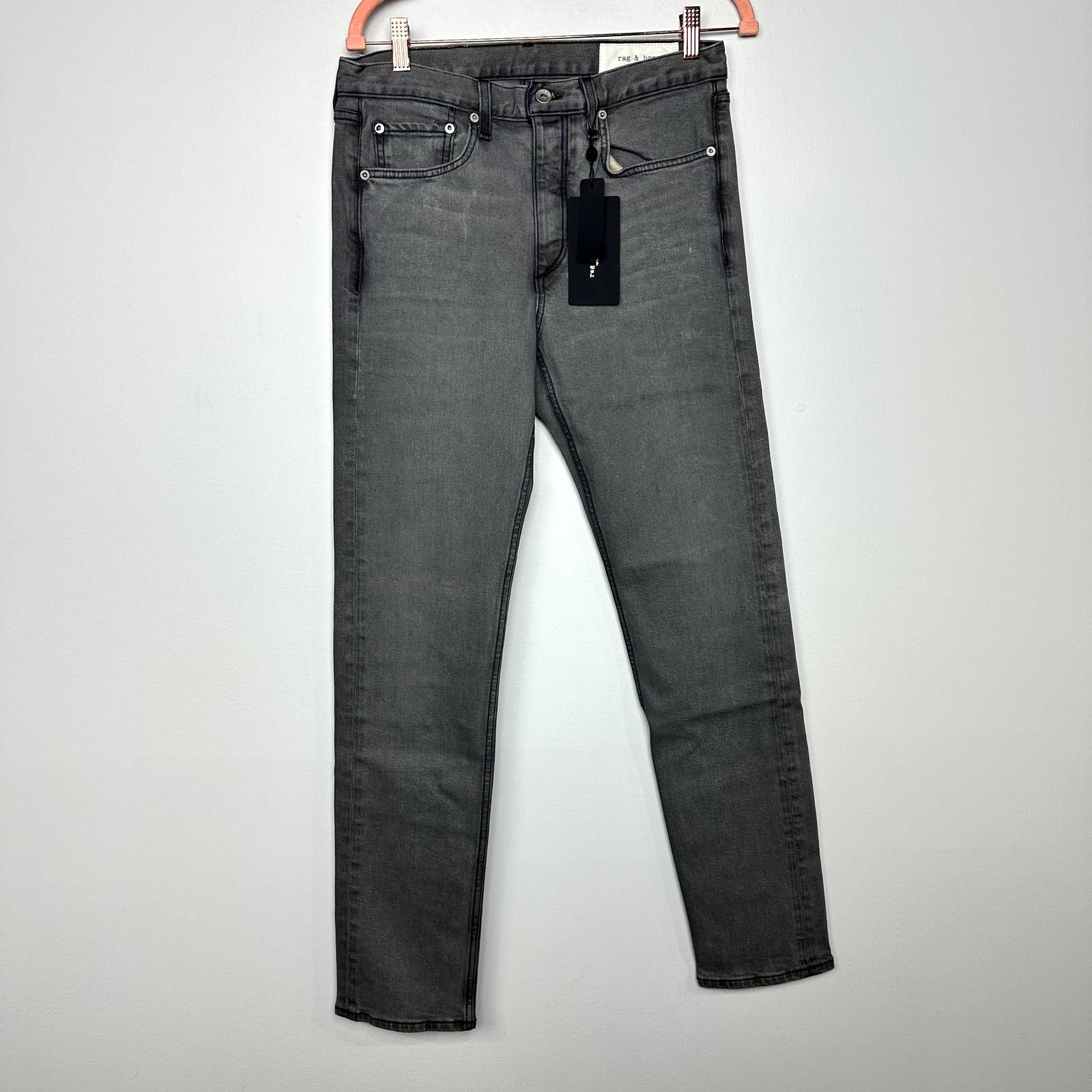 rag & bone NWT Fit 2 Slim Classic Button Fly Stretch Denim Skinny Jeans Greyson