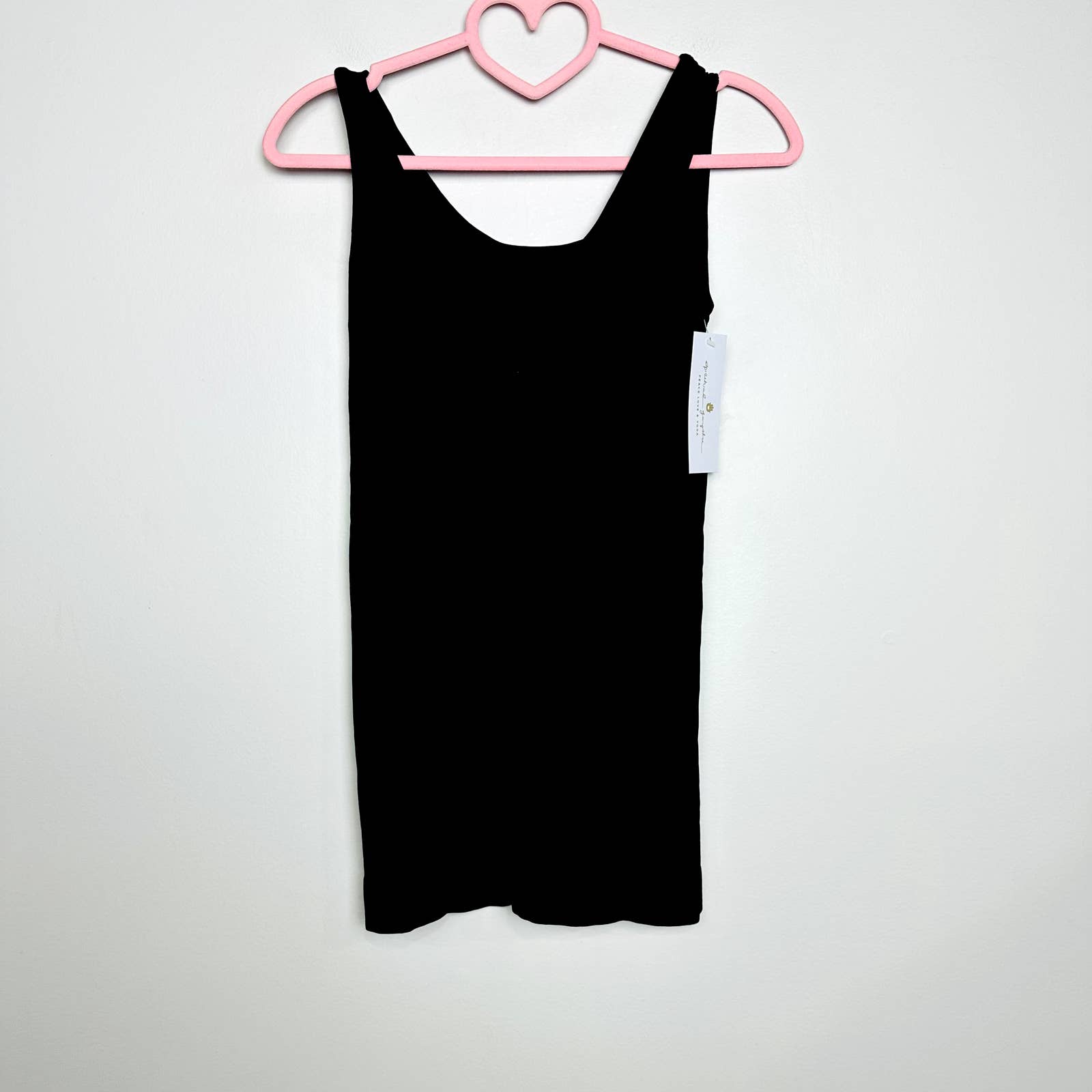 Spiritual Gangster NWT Double Scoop Neck Sleeveless Casual Tops Black Size XS/S