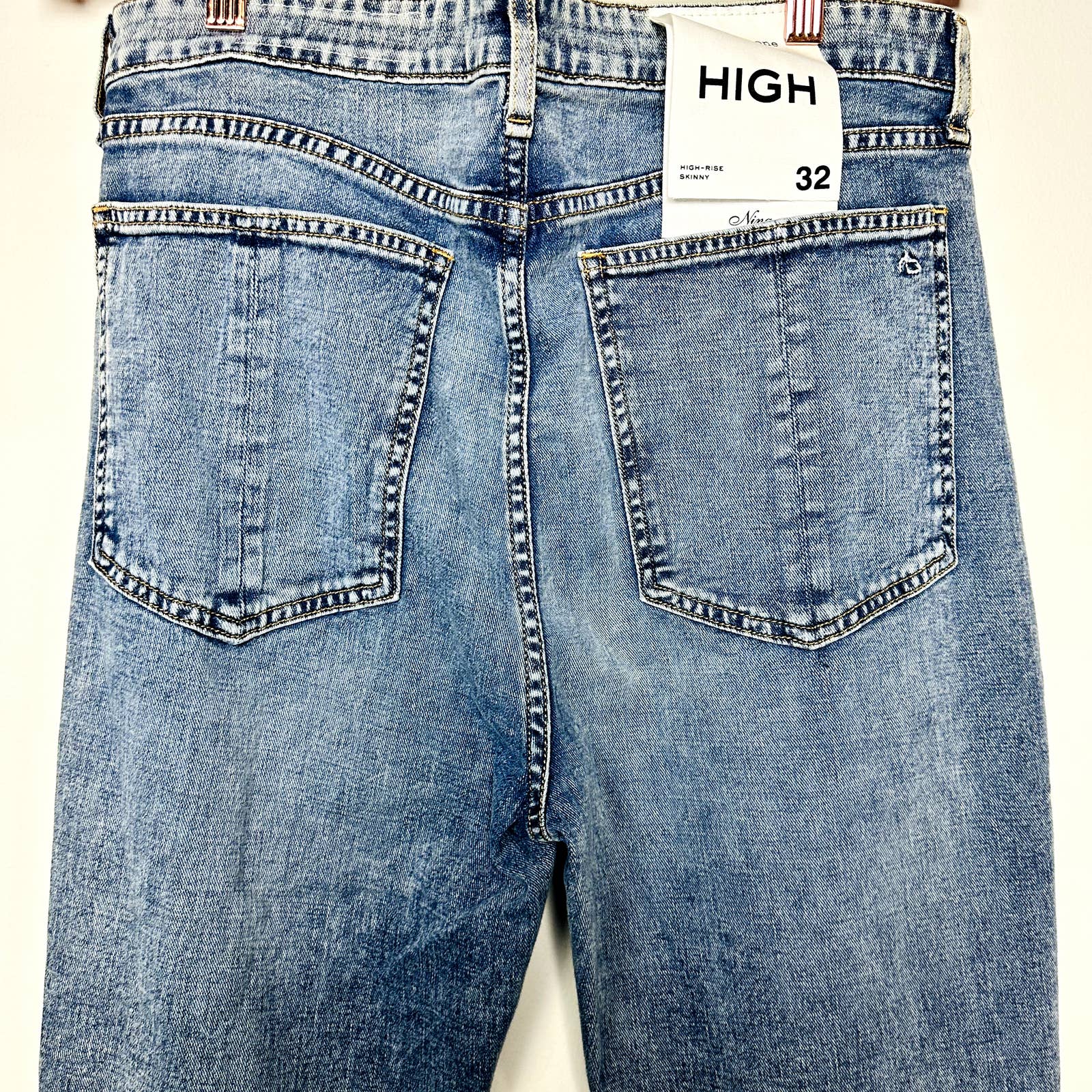 rag & bone NWT Nina High-Rise Button Fly Skinny Fit Denim Jeans Farrow Size 32
