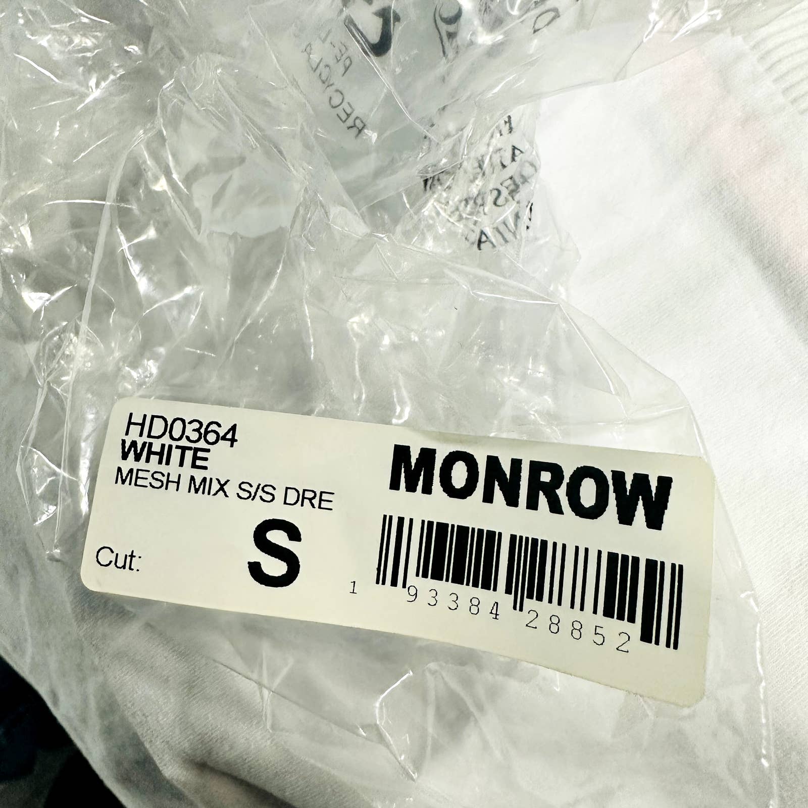 Monrow NWT Mesh Mix Short Sleeve Crew Neck Shirt Dress White Size Small HD0364