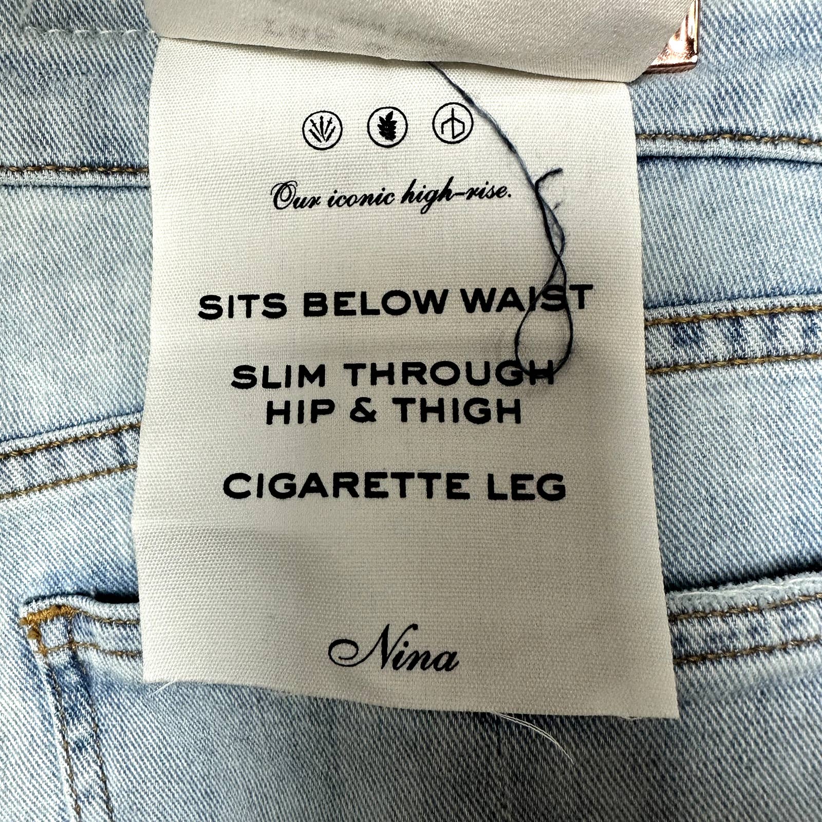 rag & bone NWT Nina High Rise Ankle Cigarette Denim Jeans Jade W/ Holes Size 32