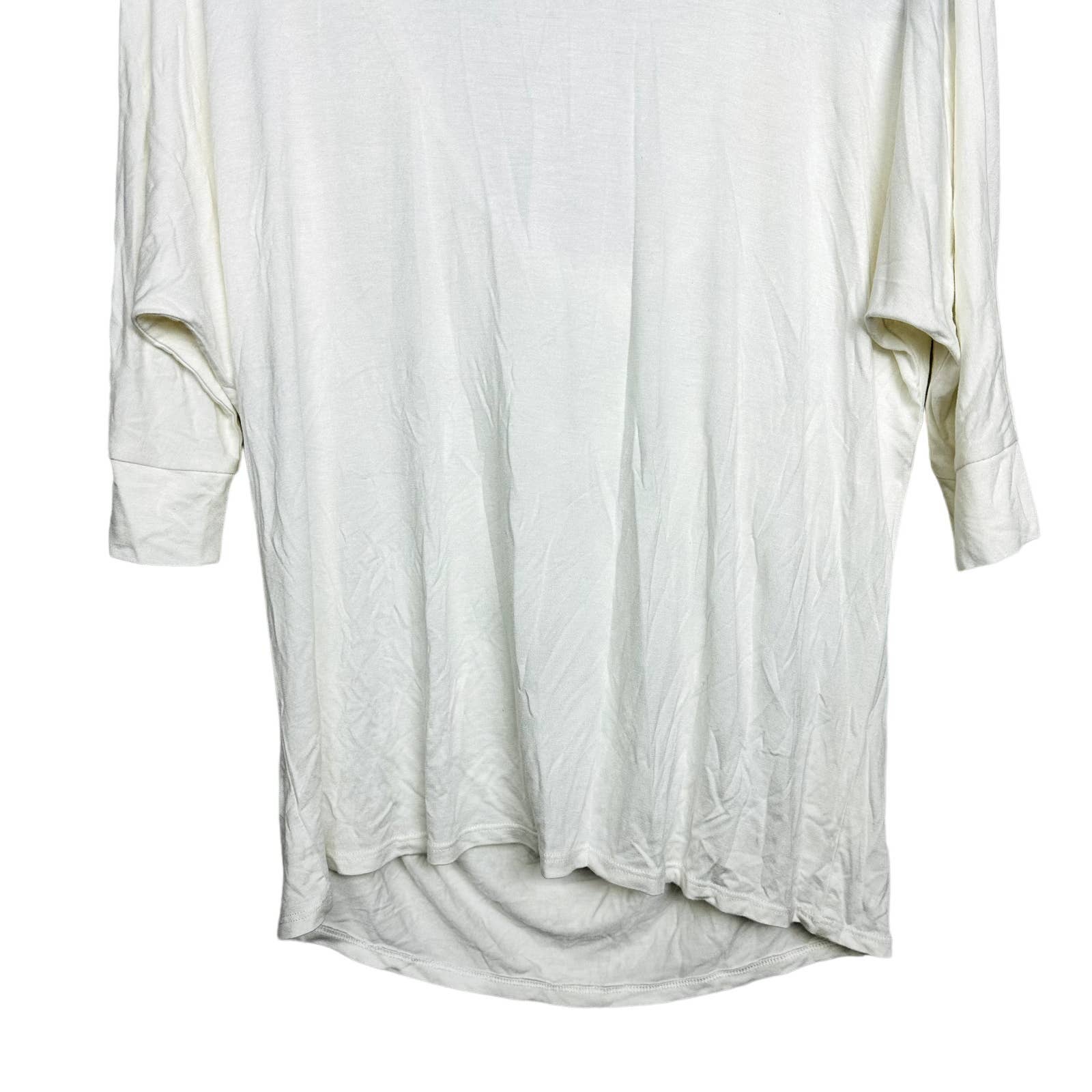 Chaser NWT Cut Out Draped Back Dolman 3/4 Sleeve Tunic Tops White Size Medium
