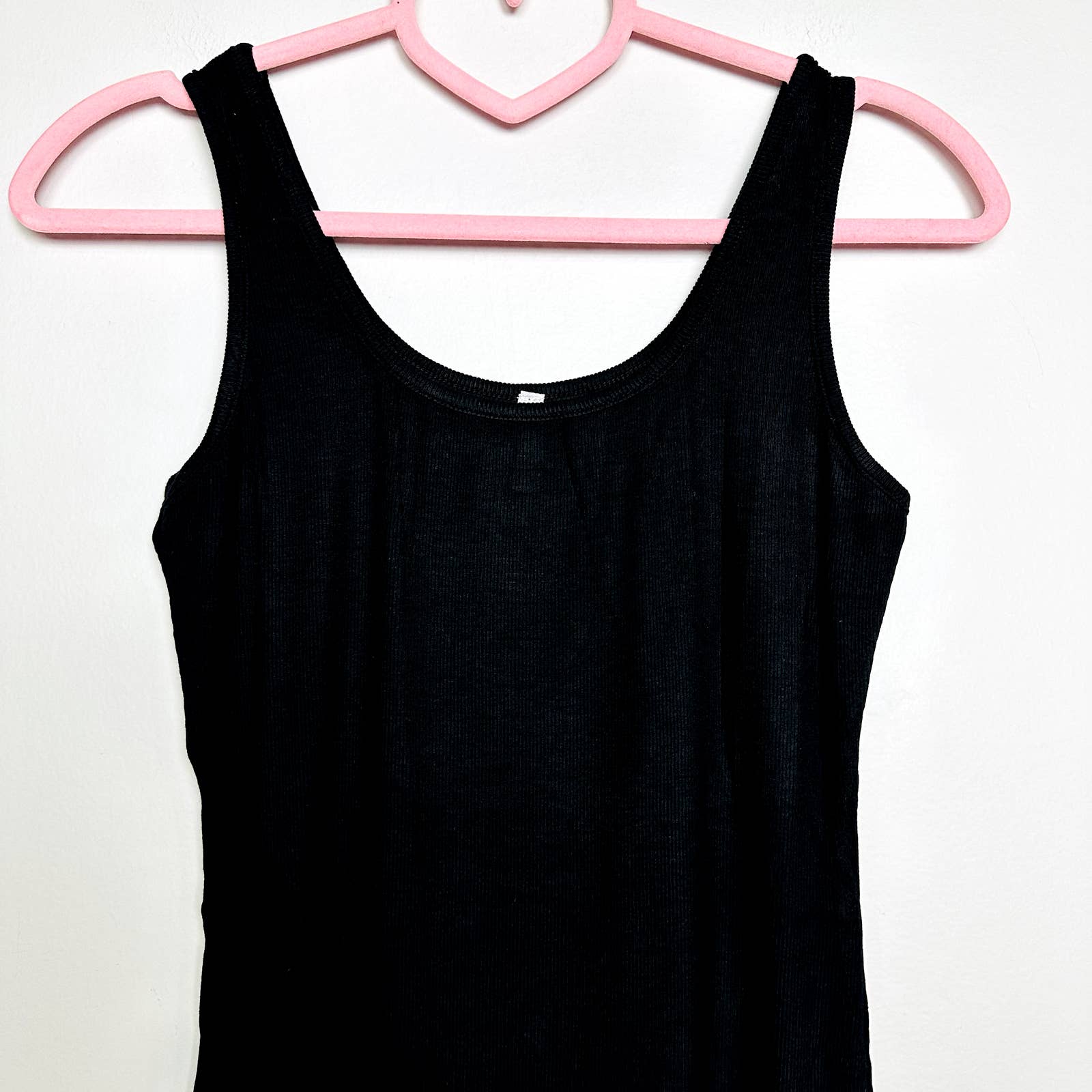 Lulus NWT Staple Style Ribbed Knit Scoop Neck Tank Top Dusty Black