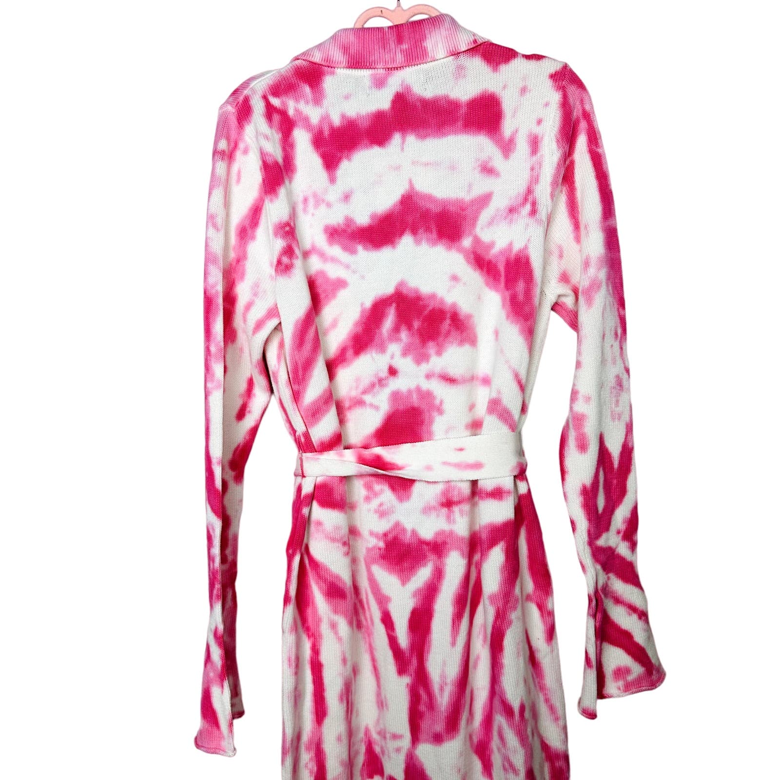 Ser.O.Ya Revolve NWT Pink Gloria Long Cardigan with Tie Belt Size Large