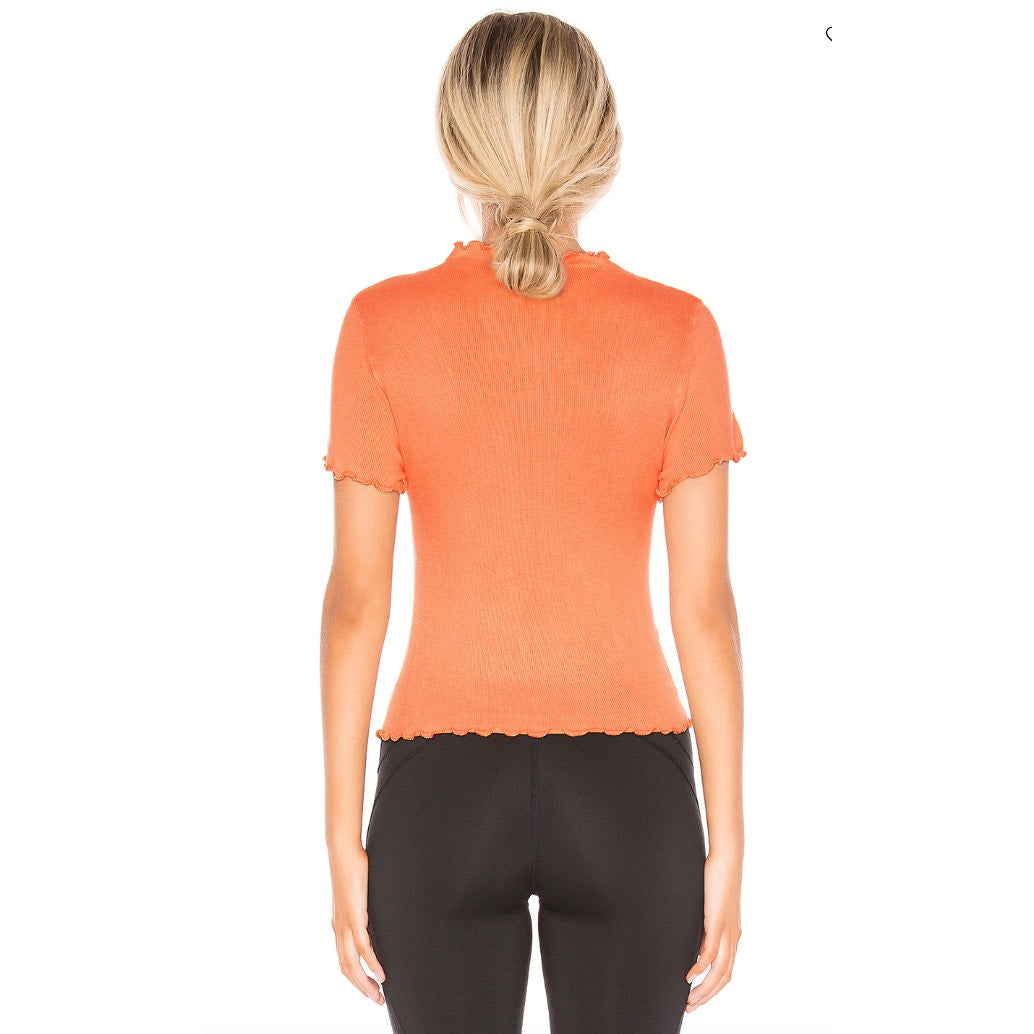 Free People NWOT Madeline Funnel Baby Tee Peach Size XS/S