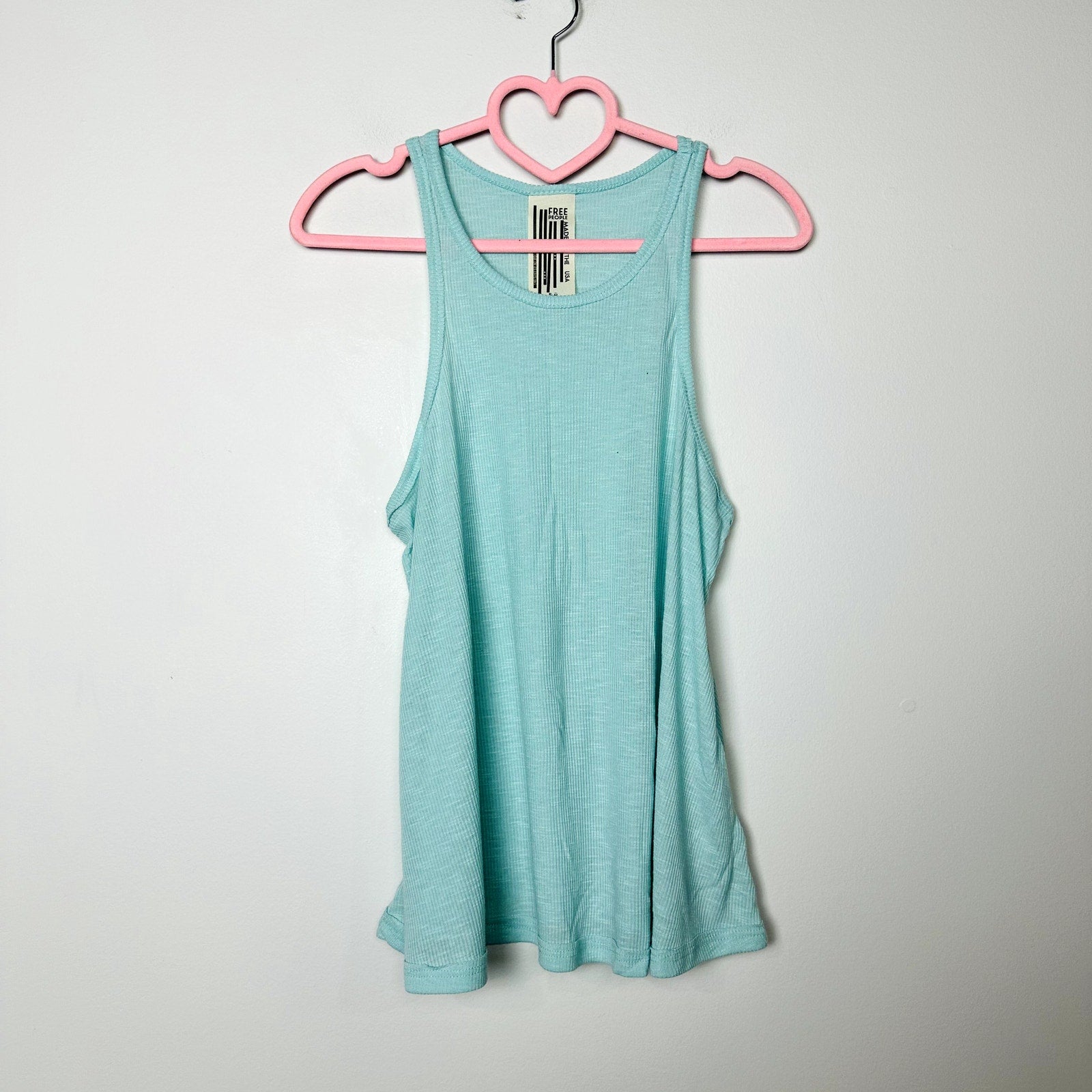 Free People NWOT Ribbed Loose Tank Top Blue Size Small