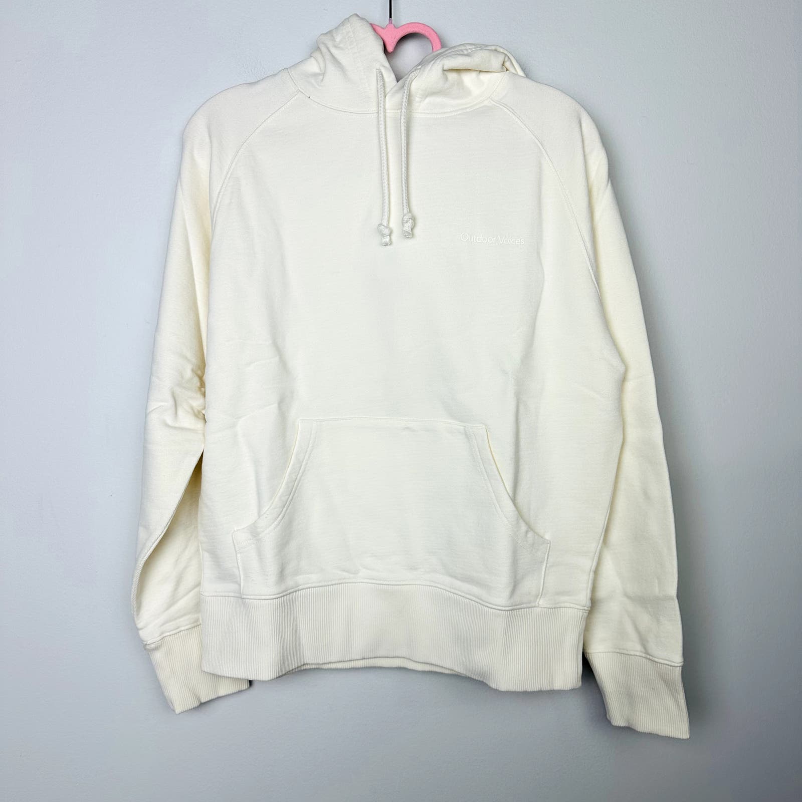Outdoor Voices NWT Organic Cotton Terry Hoodie Milk Stone XXS