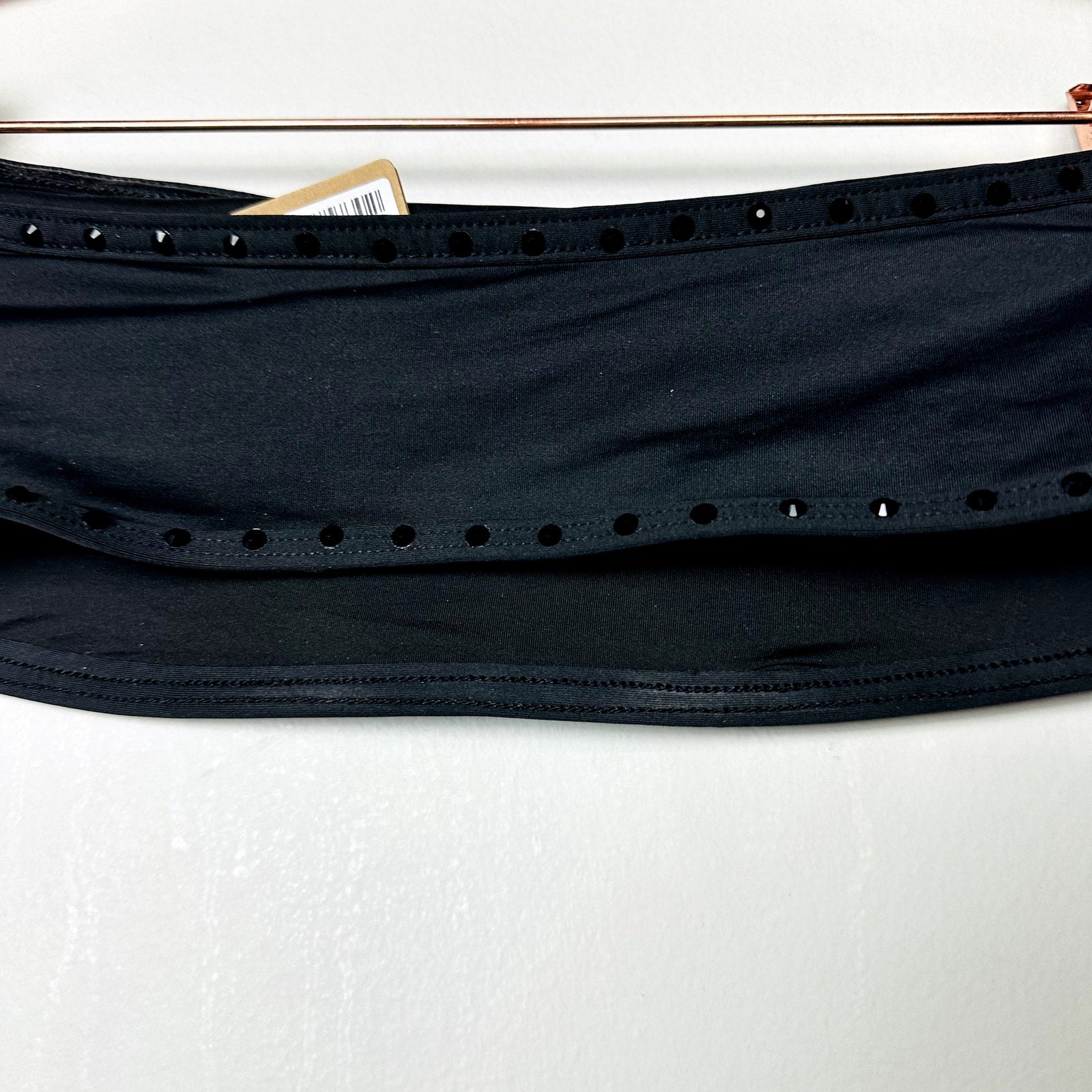 Skims NWT Onyx Rhinestone Swim Bandeau Bikini Top Size Small