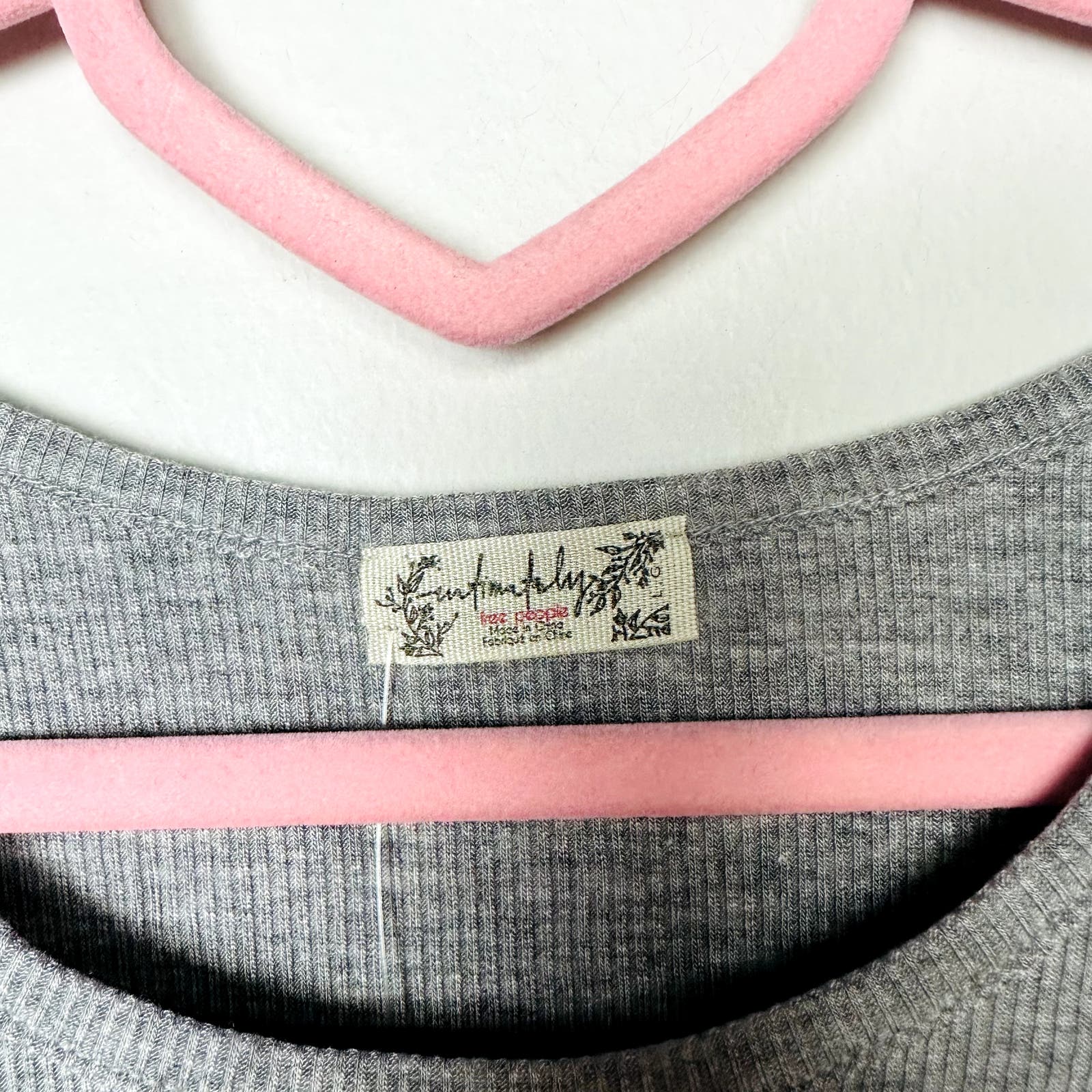 Free People NWT Revolve High Neck Ribbed Crop Heather Grey Size Large
