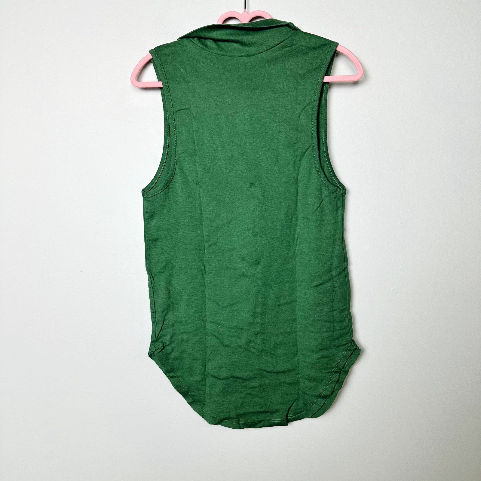 Free People NWOT Green LA Livin 90210 Muscle TankMock Neck Sleeveless Top Size S