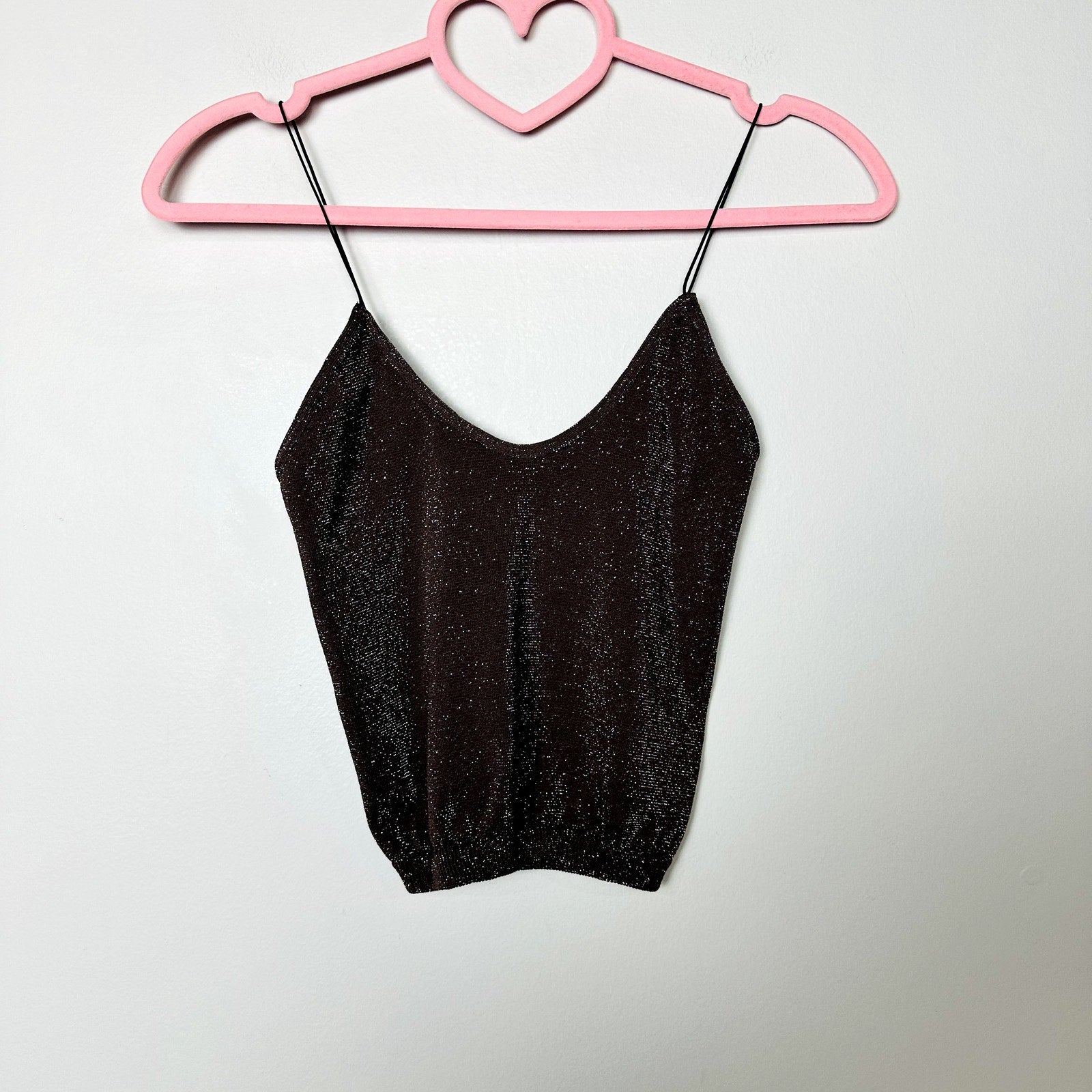 Intimately by Free People NWOT Brown Metallic Scoop Neck Brami Crop Top Size XS/S