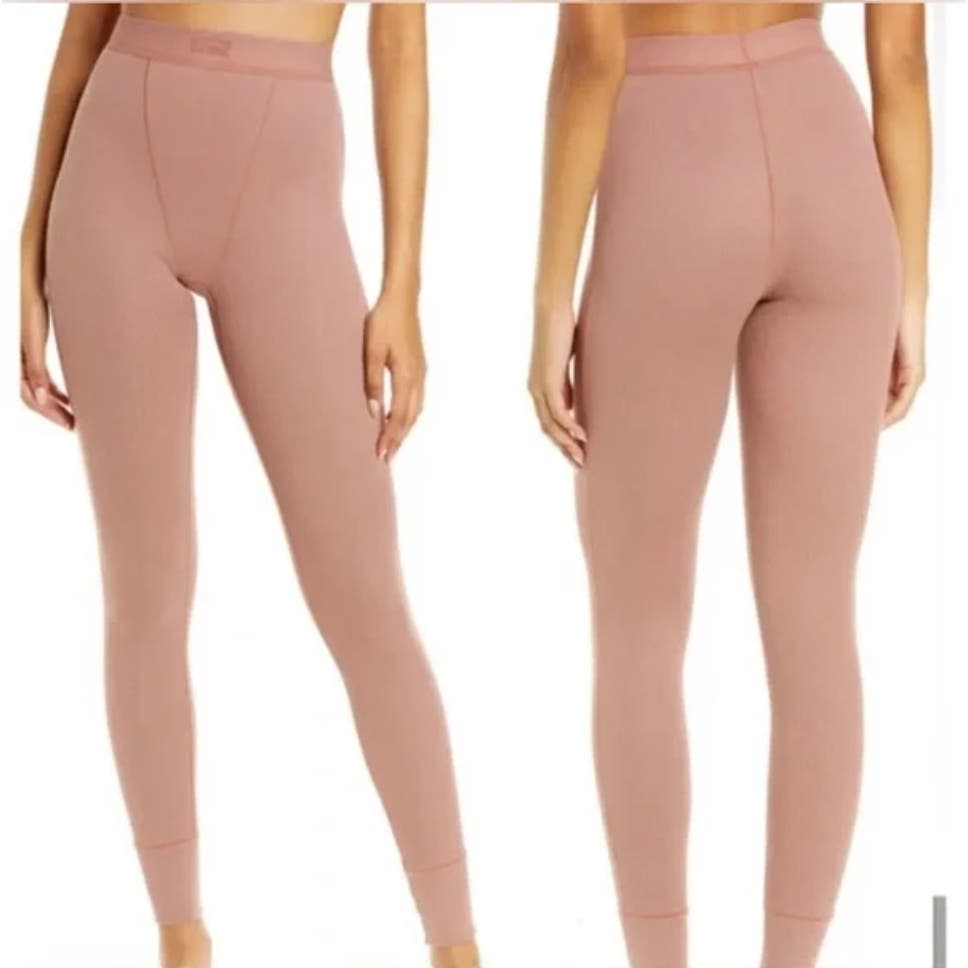 SKIMS NWT Rose Clay High Waist Cotton Rib Leggings Size 4X