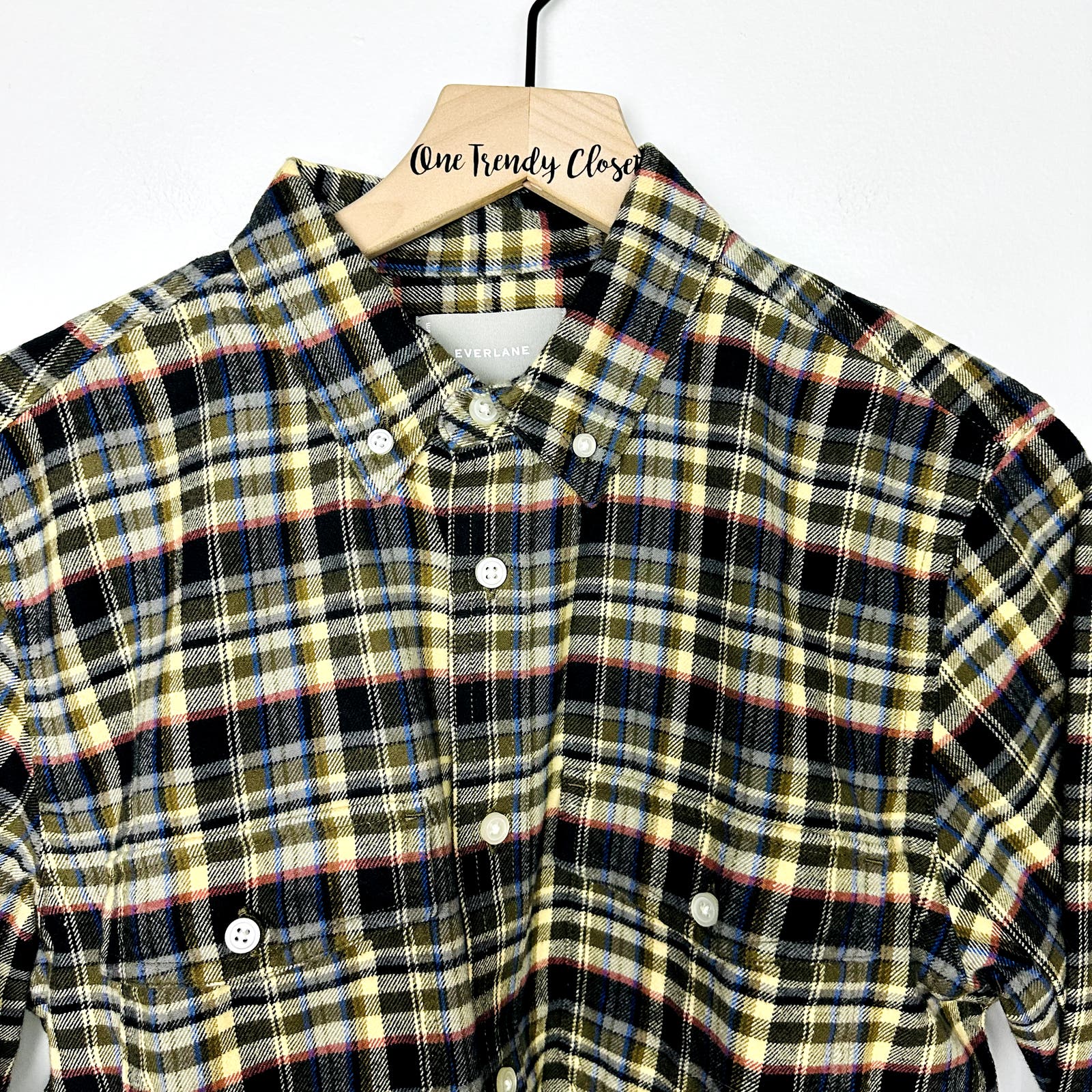 Everlane NWT The Brushed Flannel Shirt Plaid Long sleeve Multicolor Size Large
