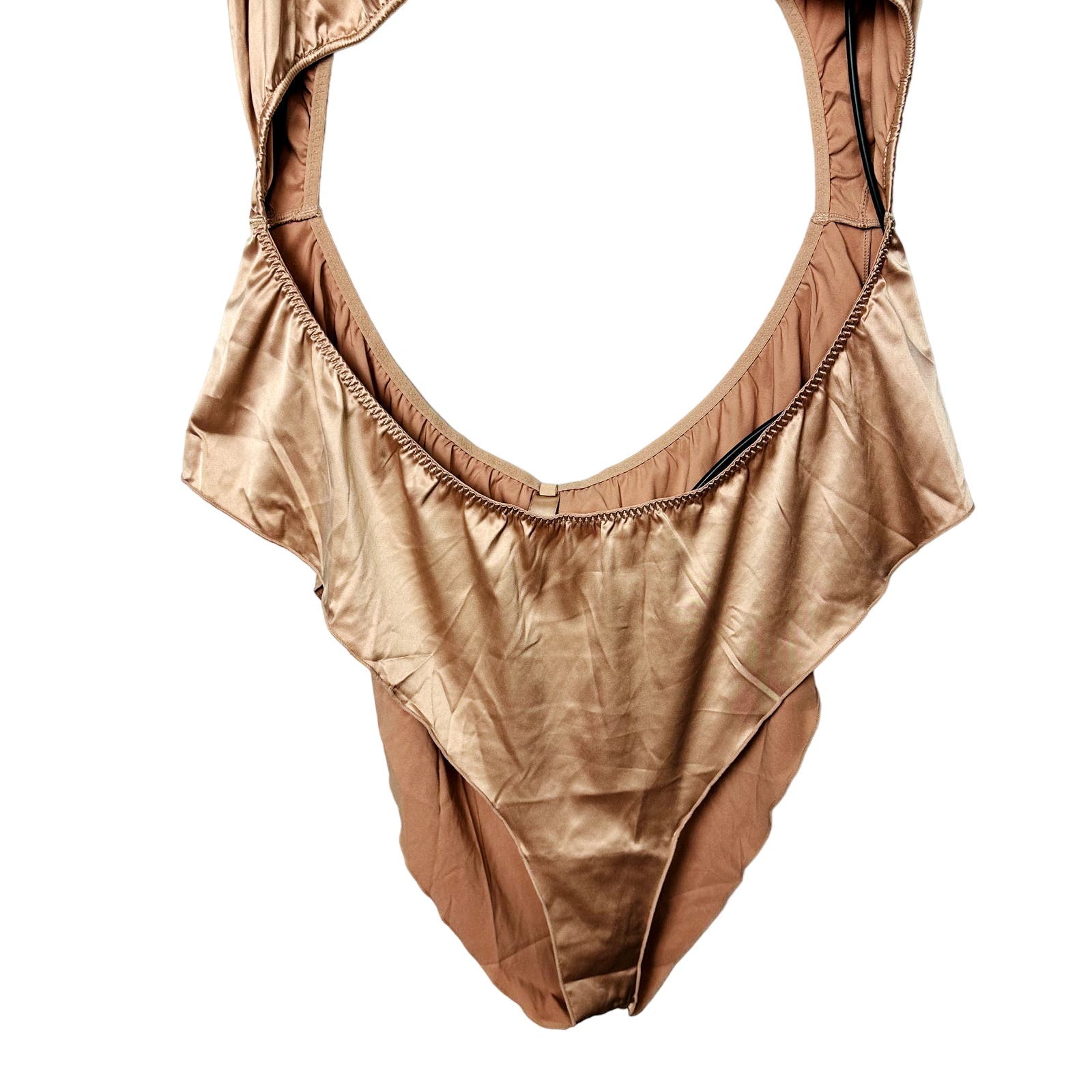Skims NWT Pink Sand  Woven Shine Tie-Front Teddy Lingerie Size 3X