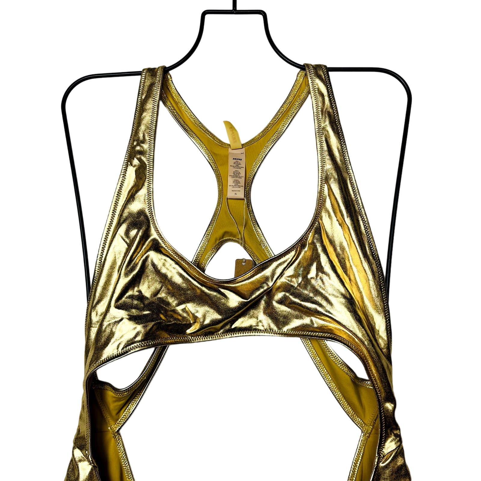 SKIMS NWT Cut-Out Monokini Swimwear Gold Size XL