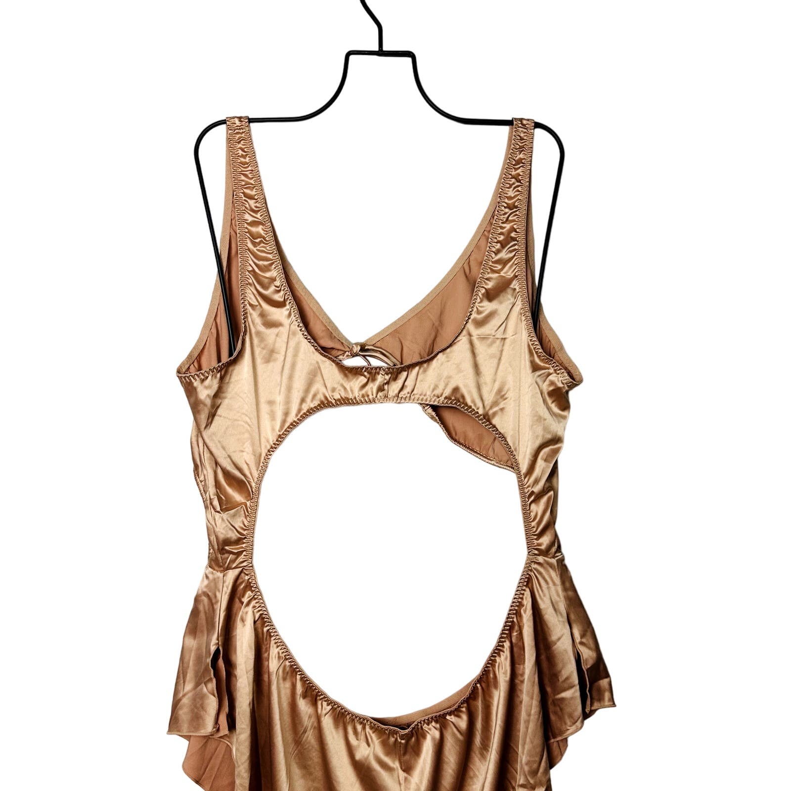 Skims NWT Pink Sand  Woven Shine Tie-Front Teddy Lingerie Size 3X
