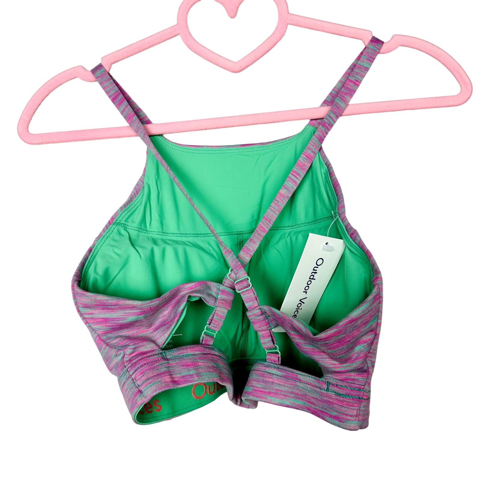 Outdoor Voices NWT Flow Strappy Bra Watermelon Sugar Size Medium