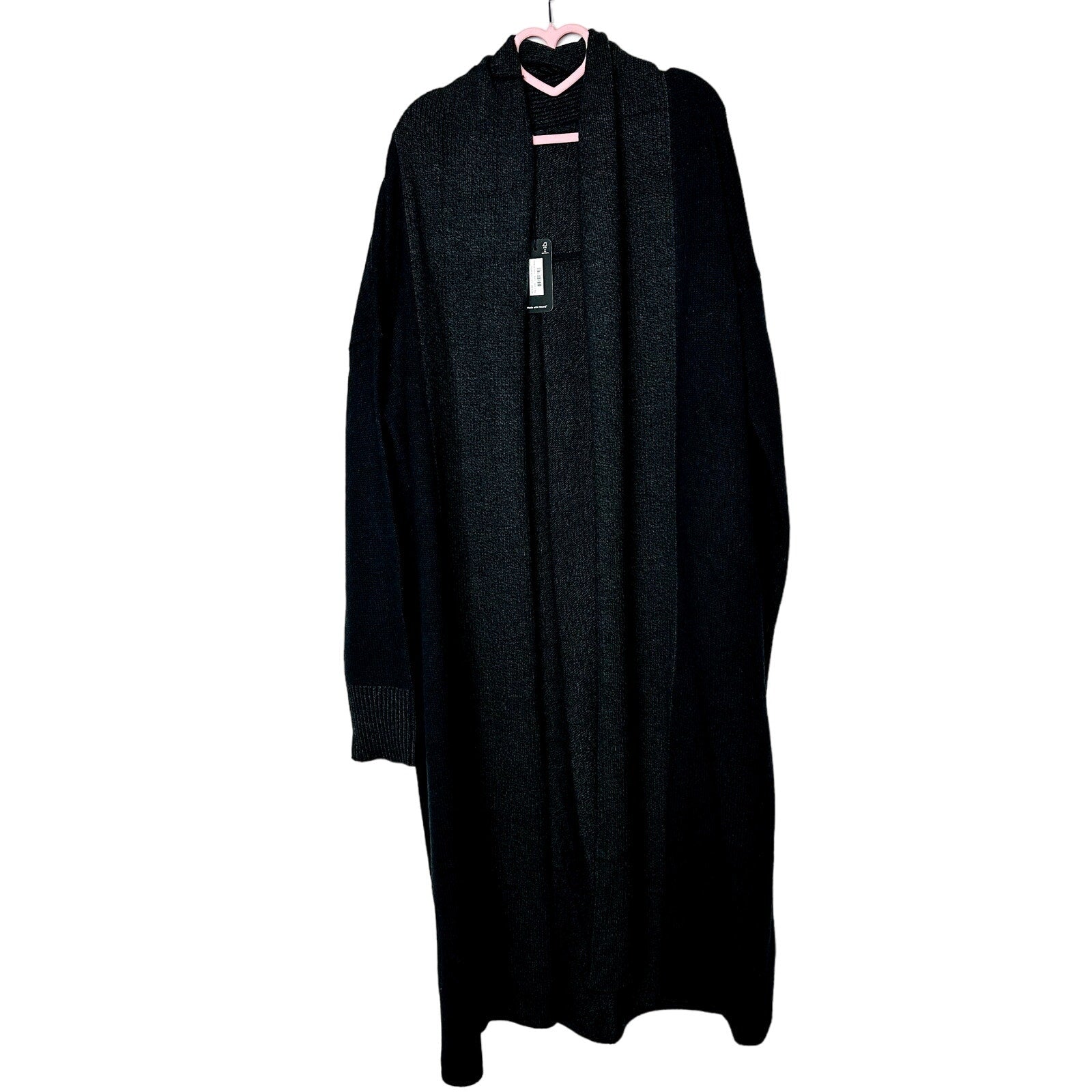 Allbirds NWT Natural Black The Cardi Long 100% Wool Size XL