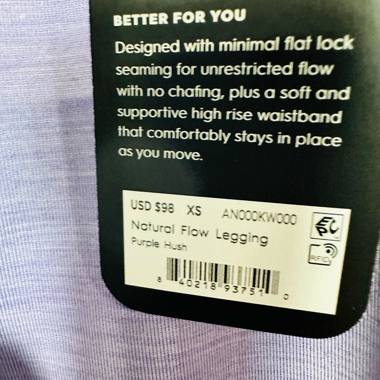 Allbirds NWT Purple Hush Natural Flow Stretch Leggings Size XSmall
