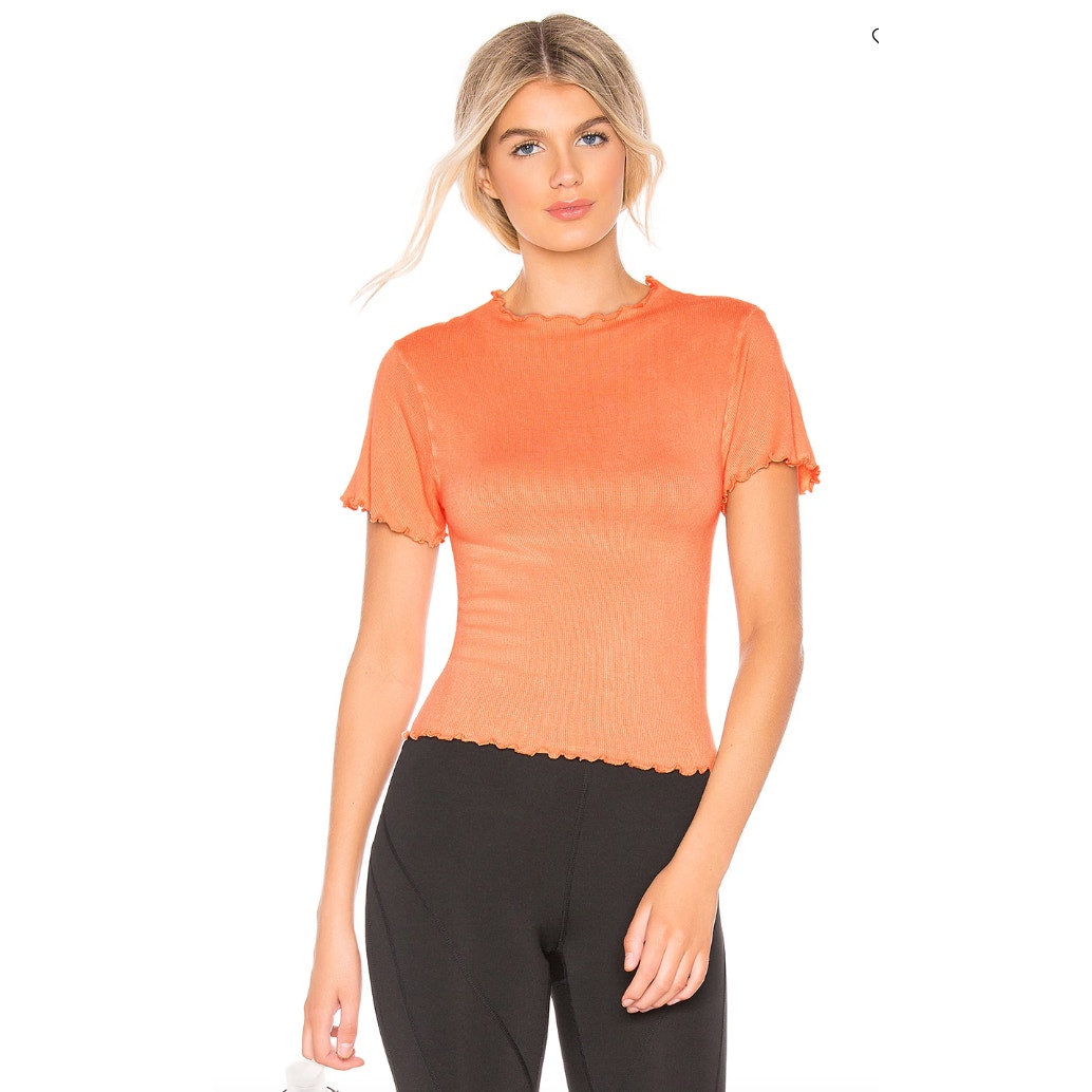 Free People NWOT Madeline Funnel Baby Tee Peach Size XS/S