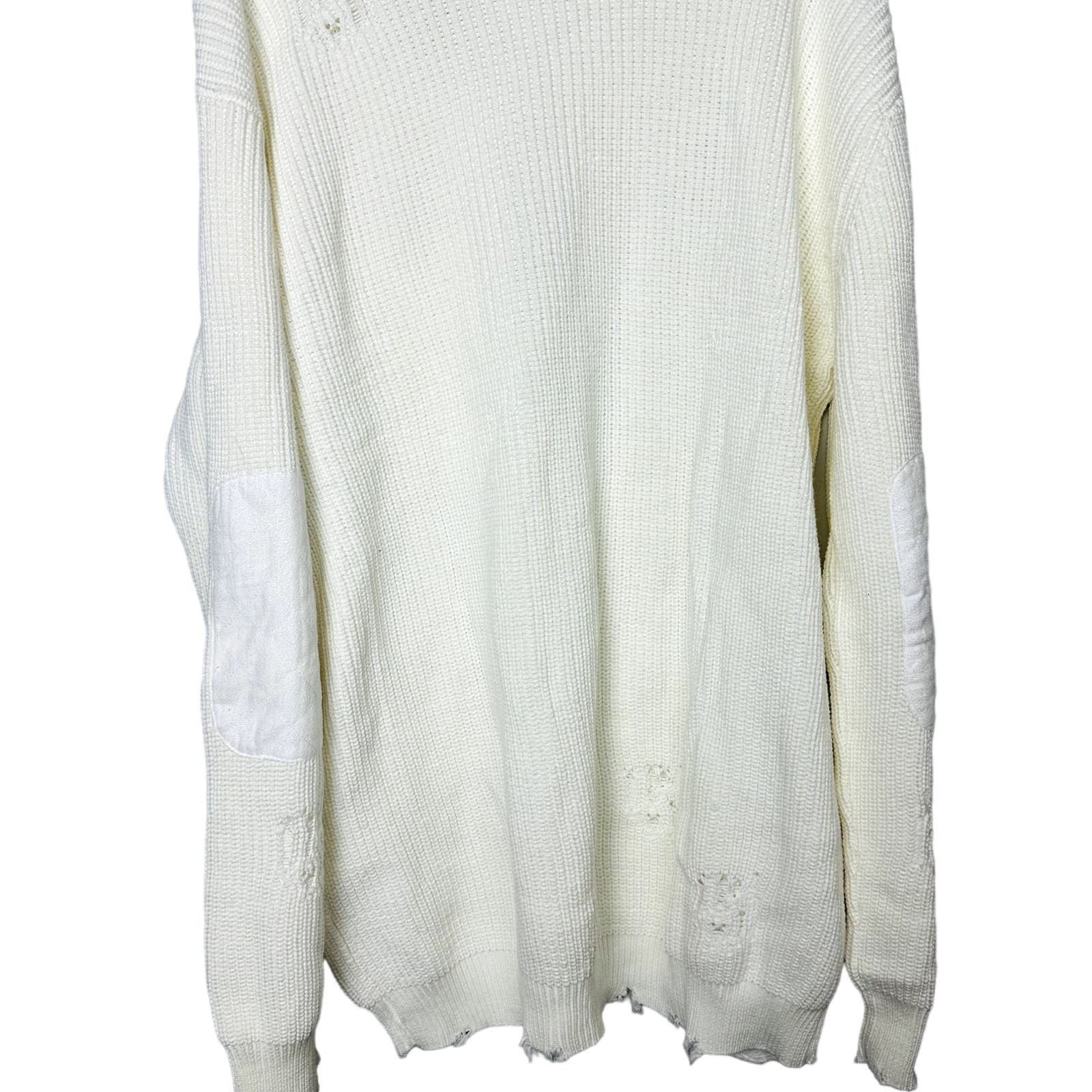 Ser.O.Ya NWT Revolve White Distressed Devin Crew Neck Sweater Dress Size 2XL