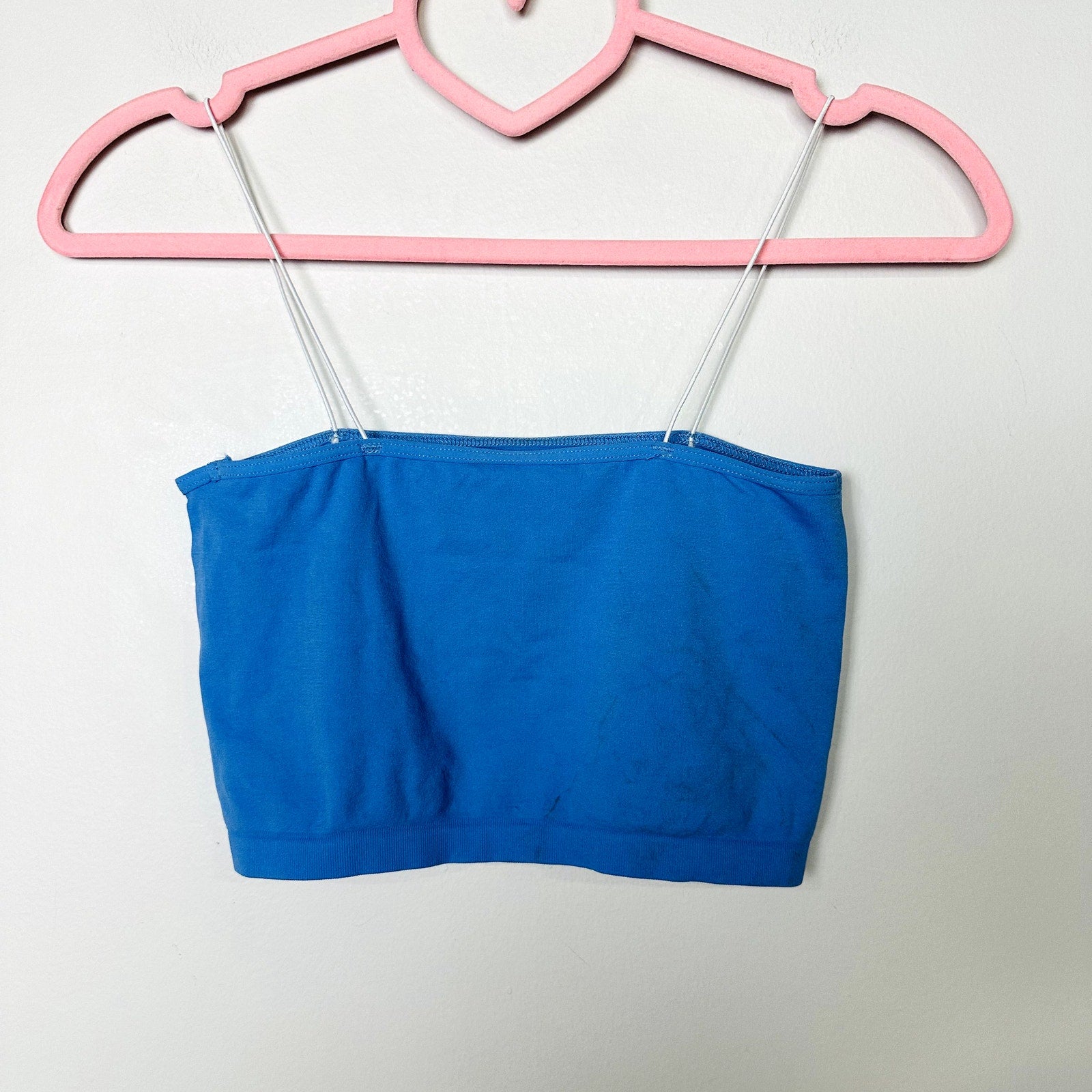 Free People NWOT Blue Bandeau Thin Spaghetti strap Top Size XS/S