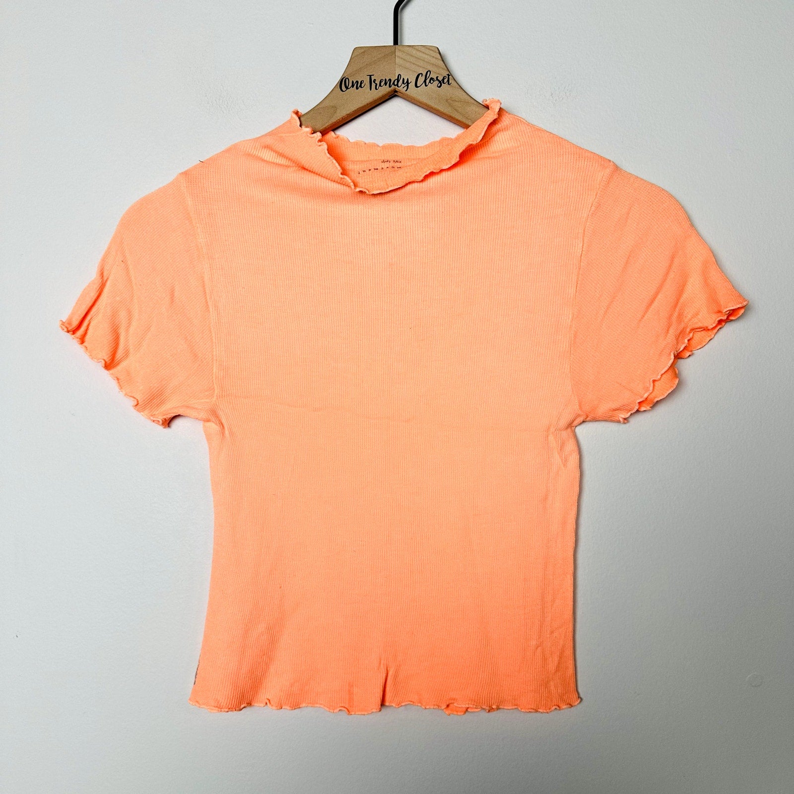 Free People NWOT Madeline Funnel Baby Tee Peach Size XS/S