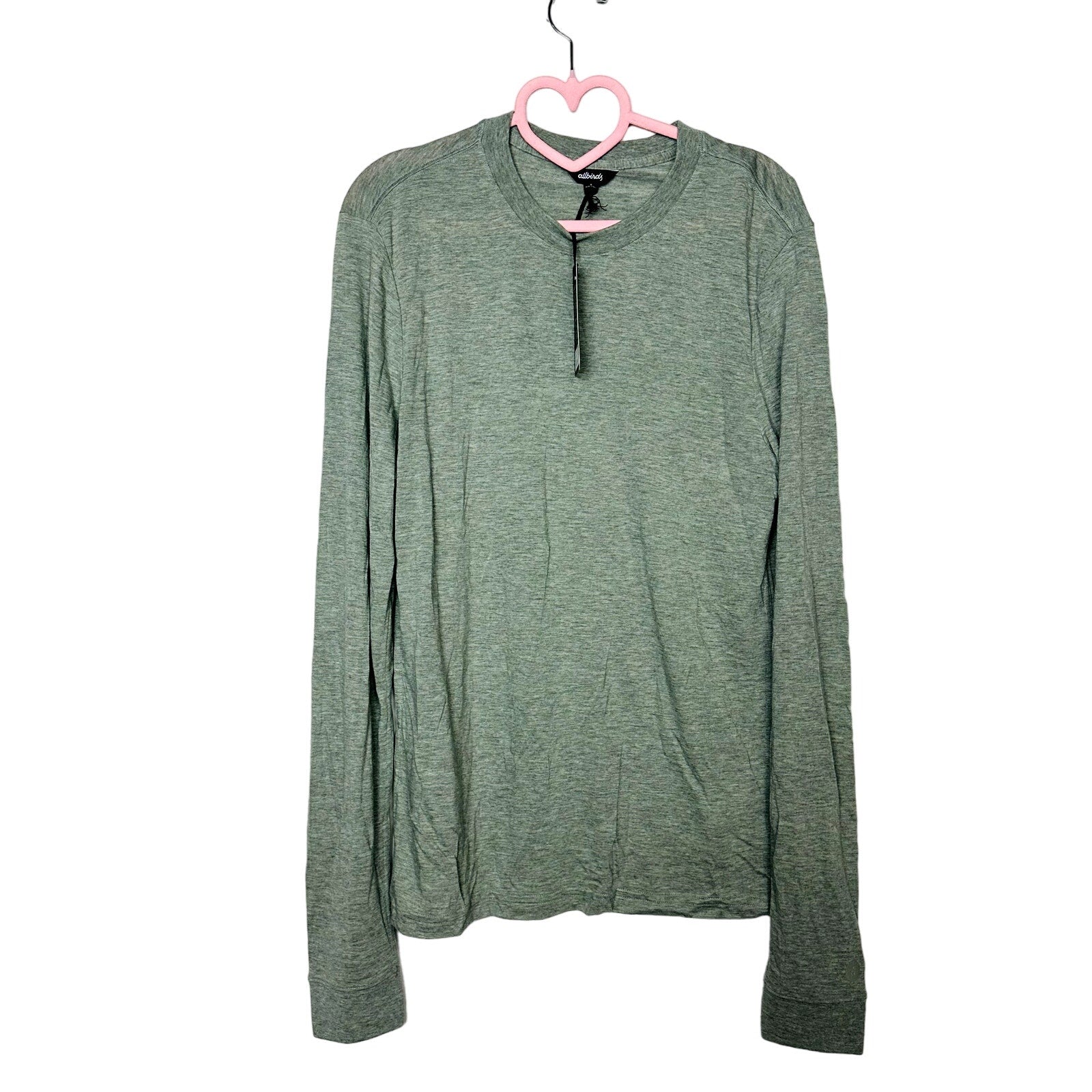 Allbirds NWT Hazy Pine Sea Long Sleeve Crew Neck Tee Size Small