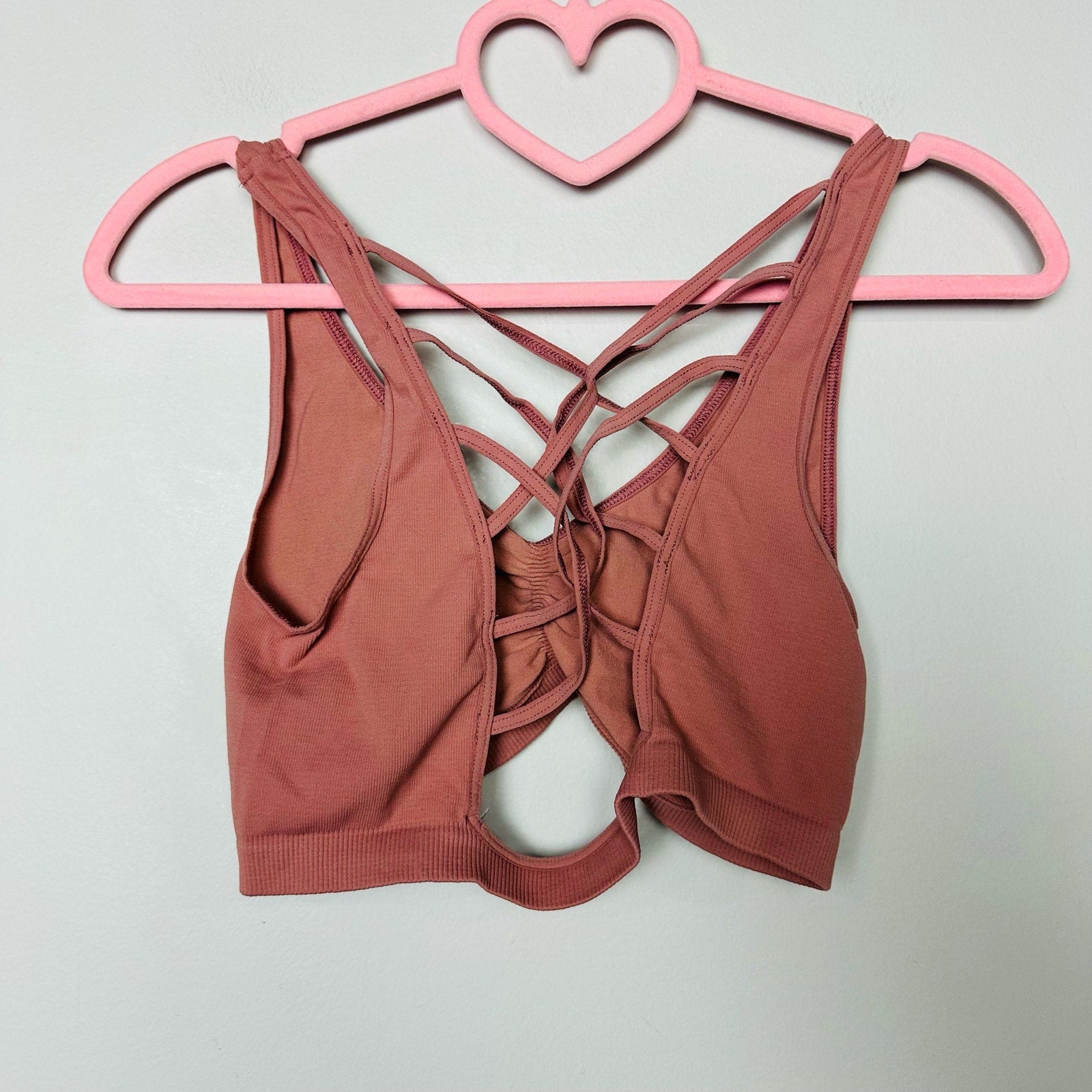 Free People NWOT Shanti Sports Bra Blush Pink Size Medium/Large