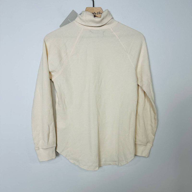 Everlane NWT The Organic Cotton Turtleneck Waffle Tee Shirt Canvas Size Small