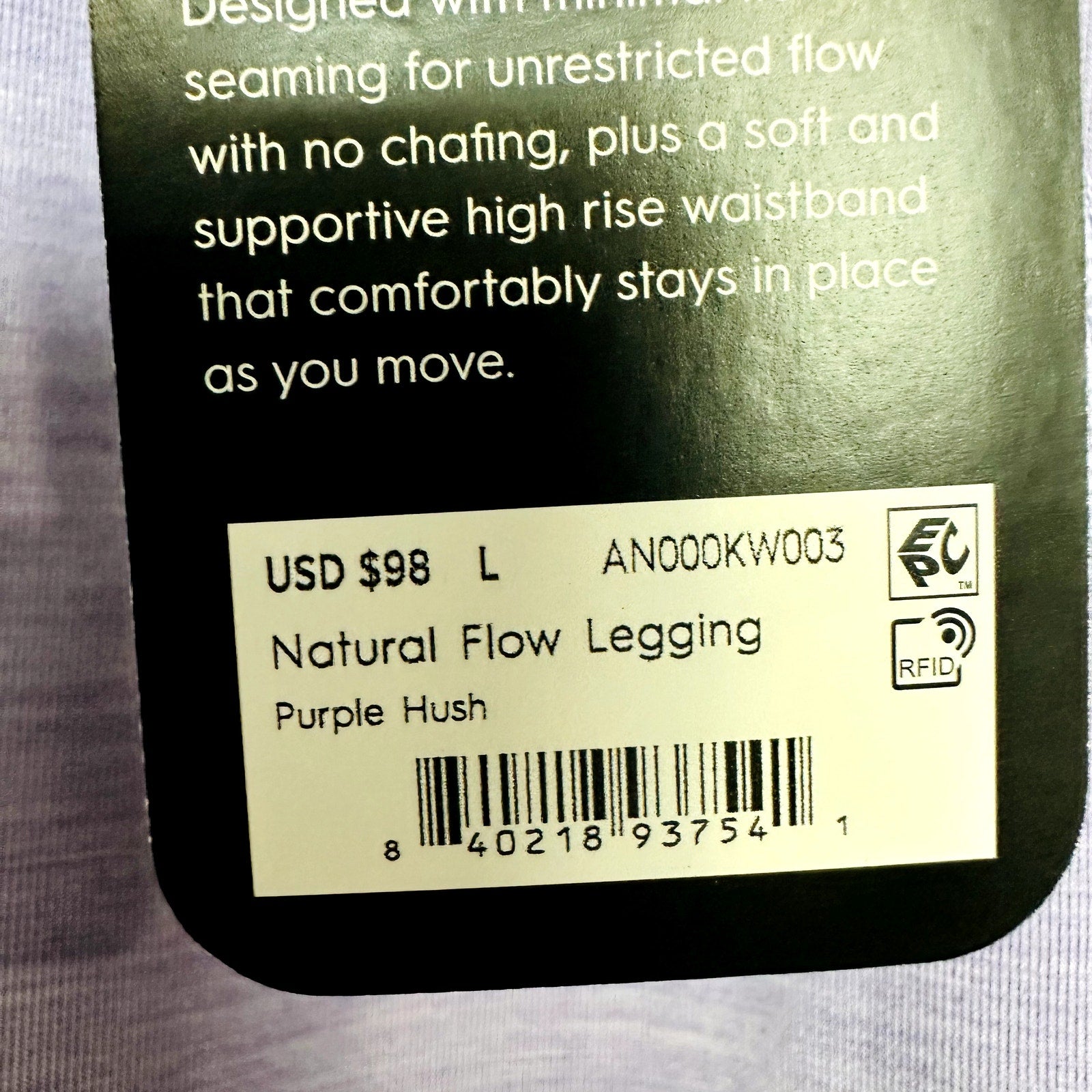 Allbirds NWT Purple Hush Natural Flow Stretch Leggings Size Large