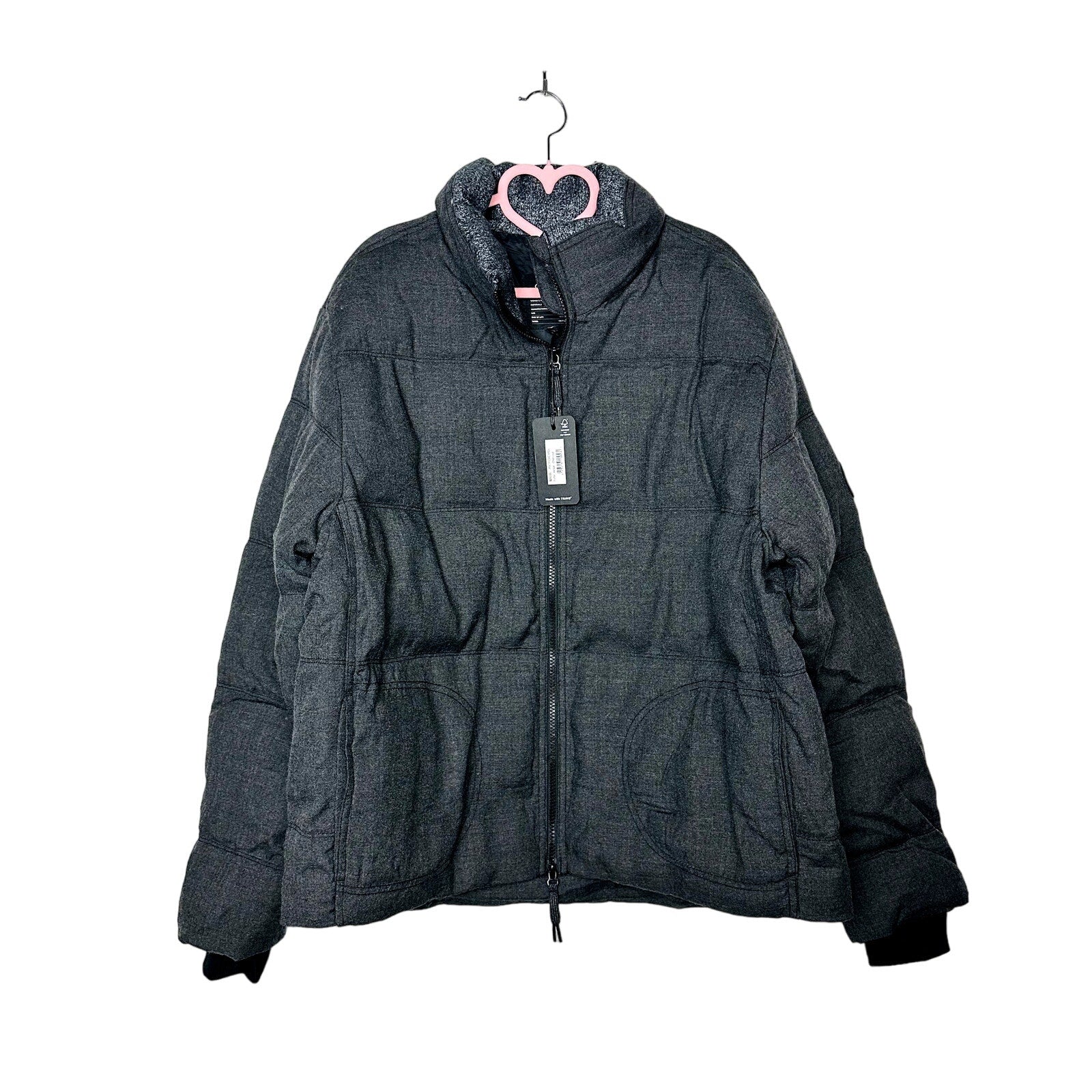 Allbirds NWT Charcoal Puffer Zip Front Jacket Size XL