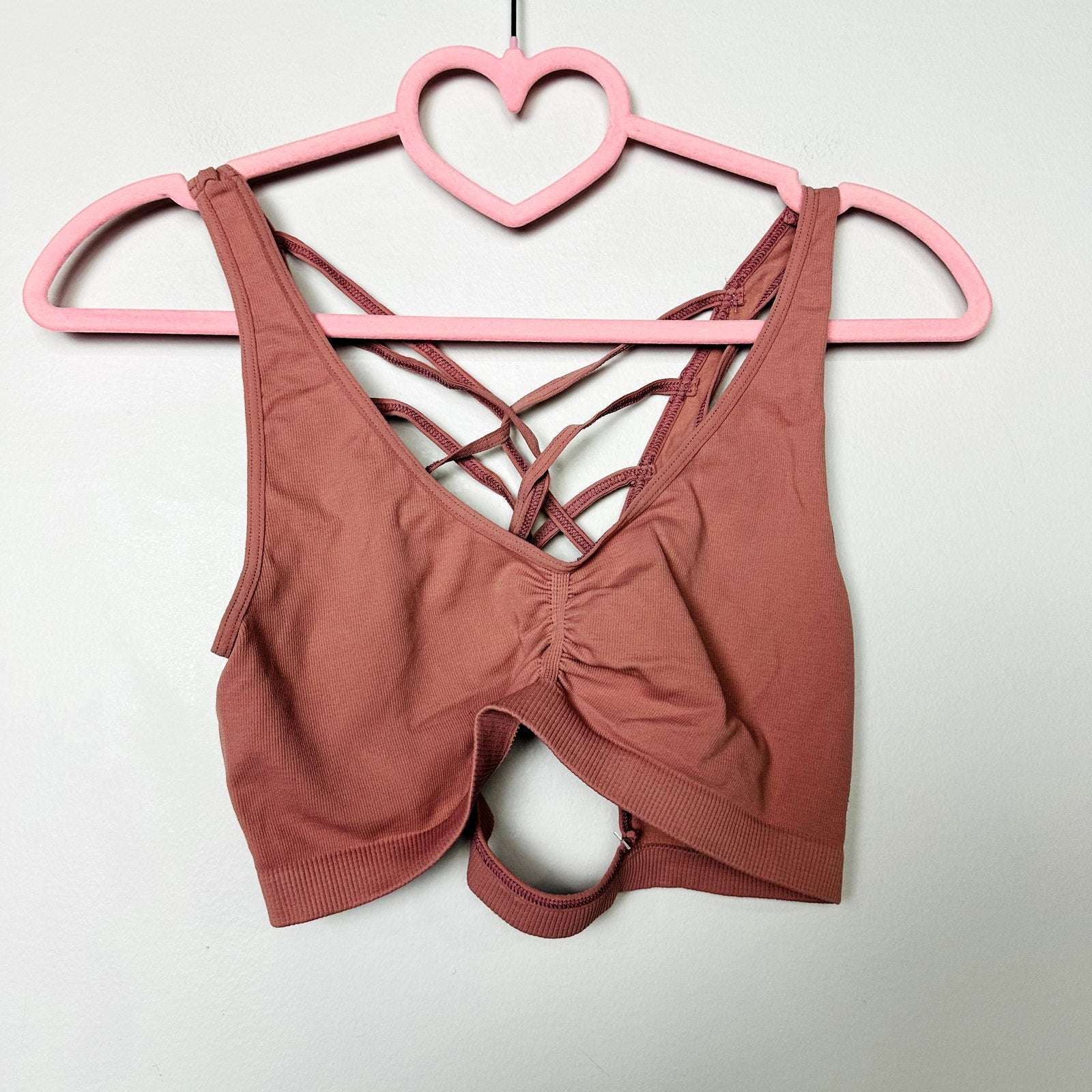 Free People NWOT Shanti Sports Bra Blush Pink Size Medium/Large