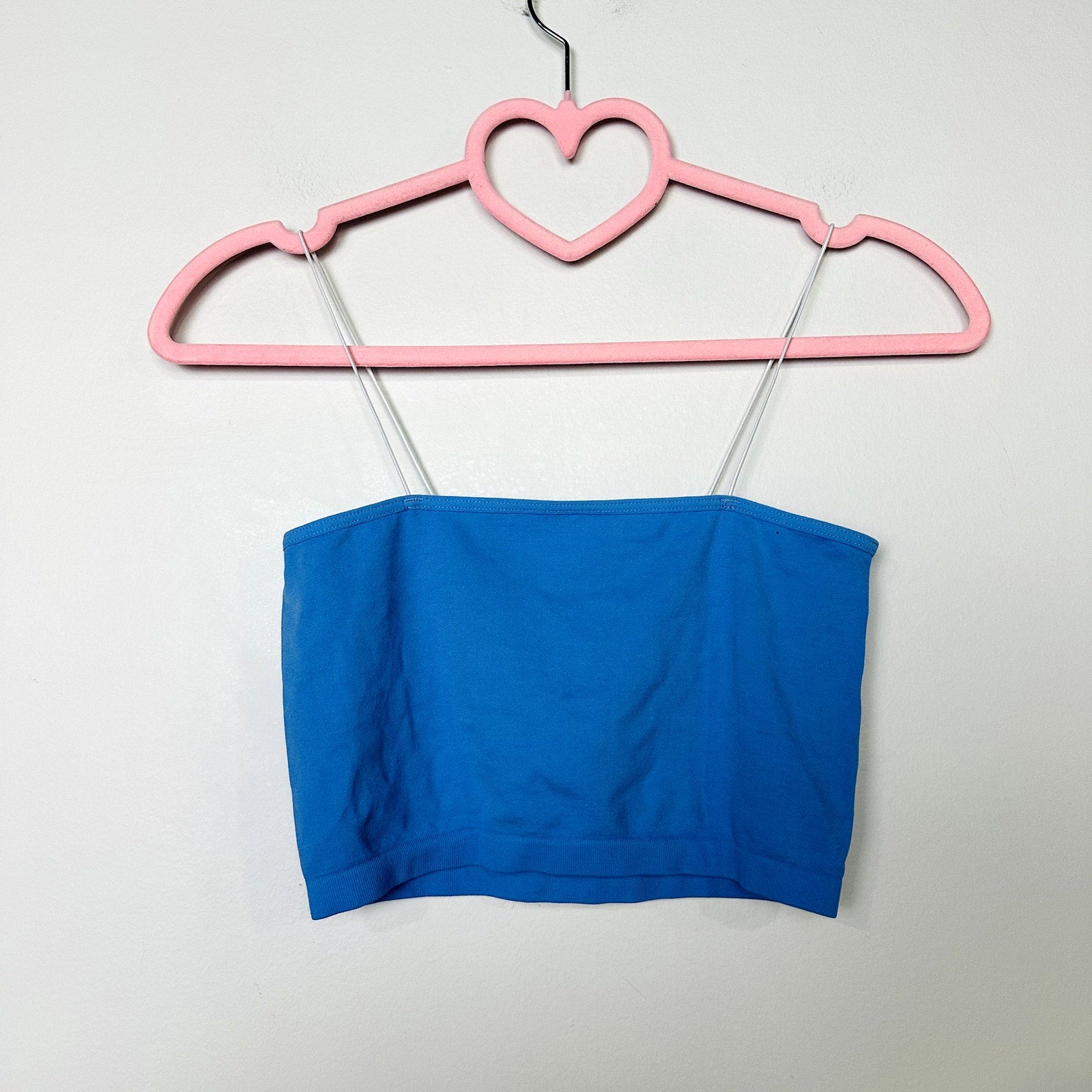Free People NWOT Blue Bandeau Thin Spaghetti strap Top Size XS/S
