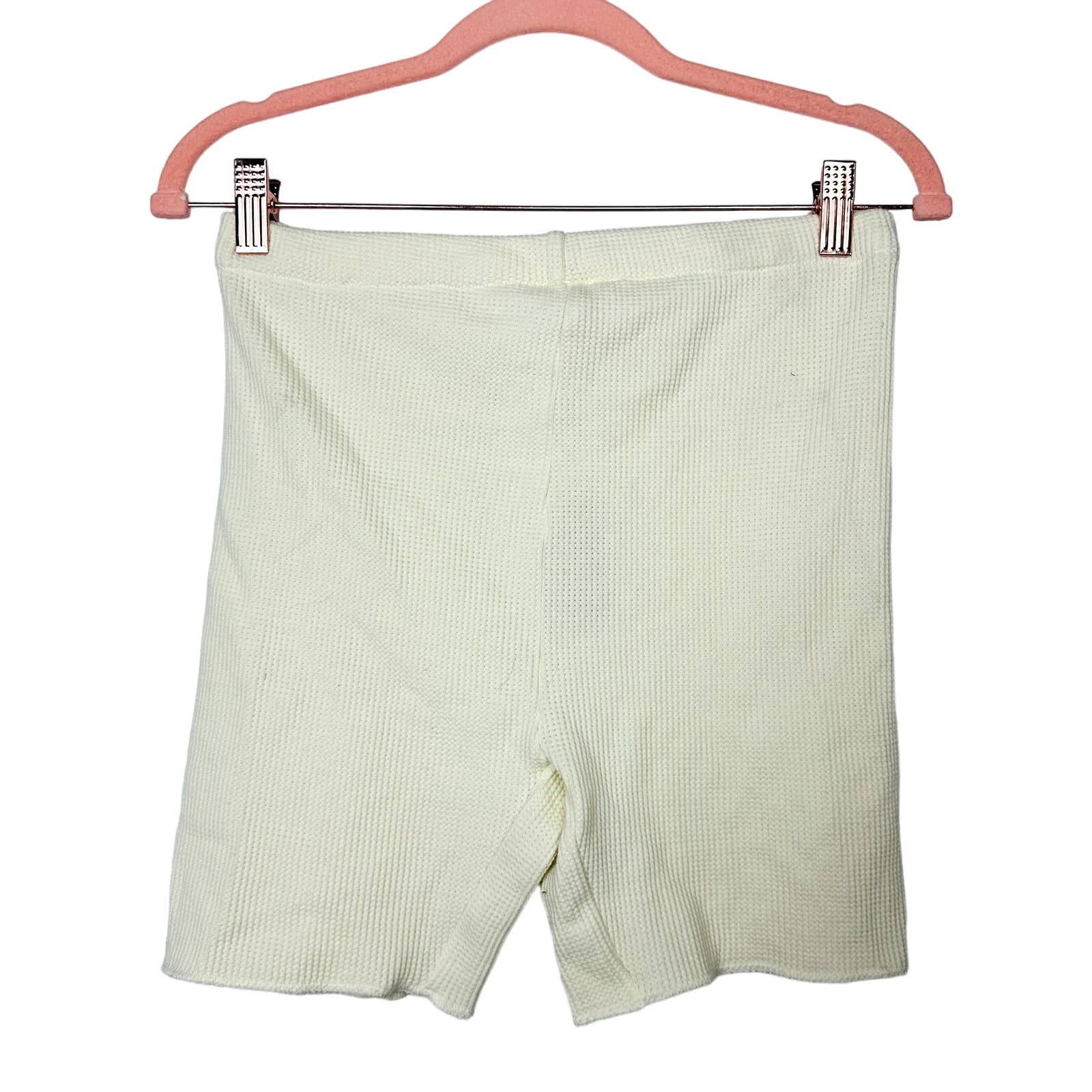 SKIMS NWT Cream High Waist Waffle Shorts Size XL