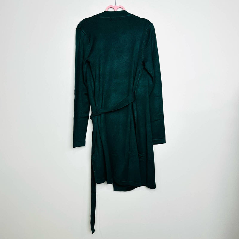 Lulus NWT Literary Lover Forest Knit Long Sleeve Wrap Sweater Dress Green
