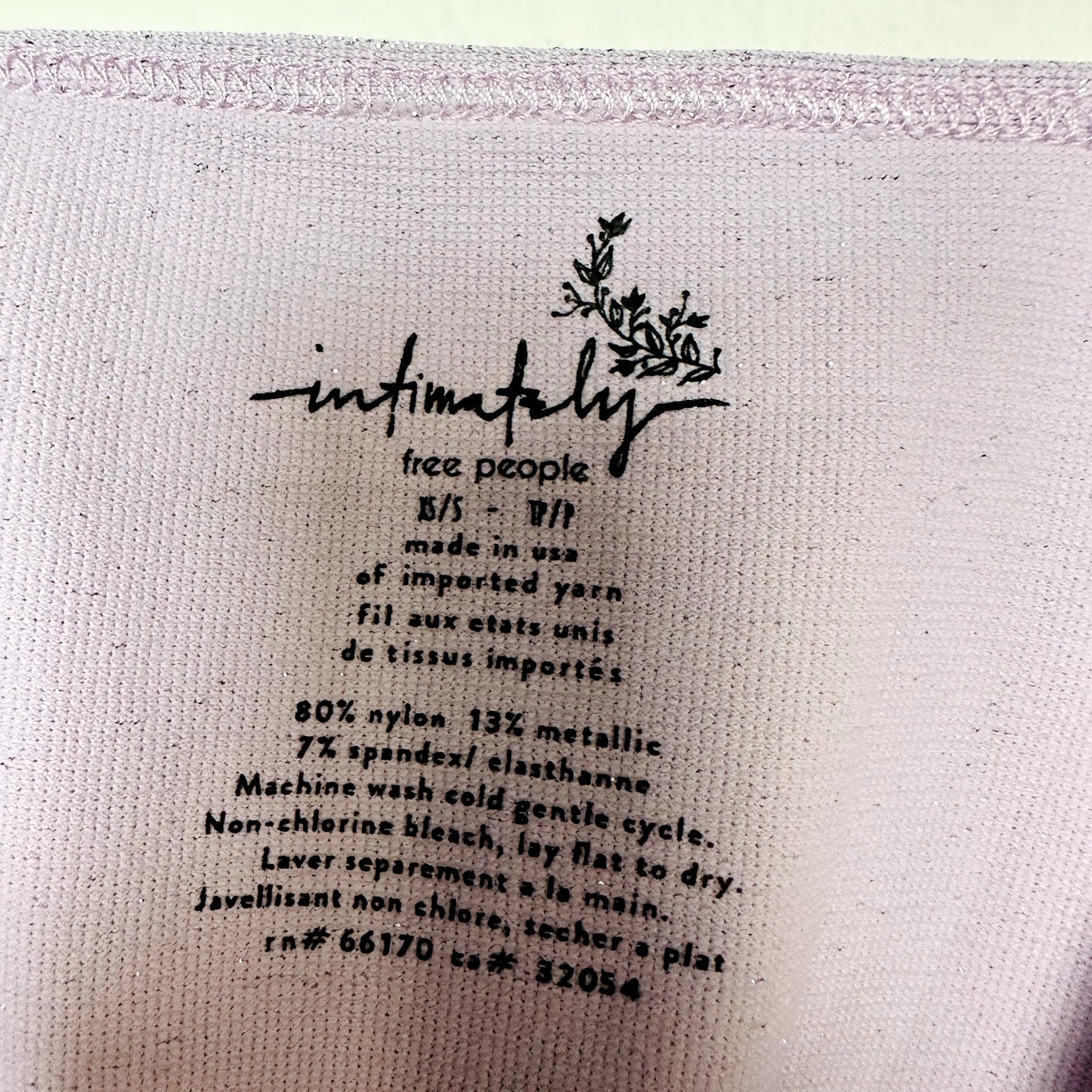 Free People NWOT Lilac Metallic Skinny Strappy Brami Crop Top Size XS/S