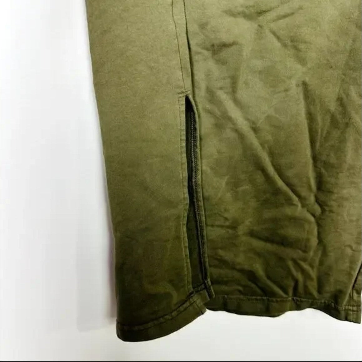 Free People Elastic Waist with Side Slit Green Pencil Skirt Size XSmall