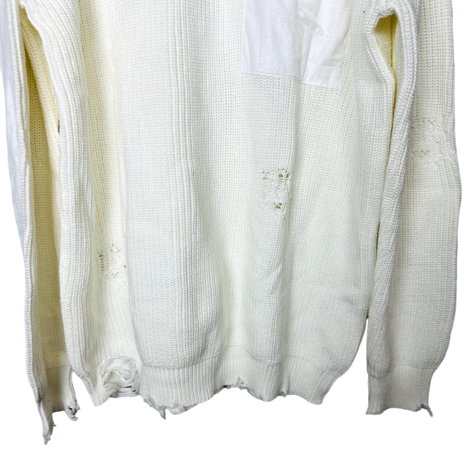 Ser.O.Ya NWT Revolve White Distressed Devin Crew Neck Sweater Dress Size 2XL