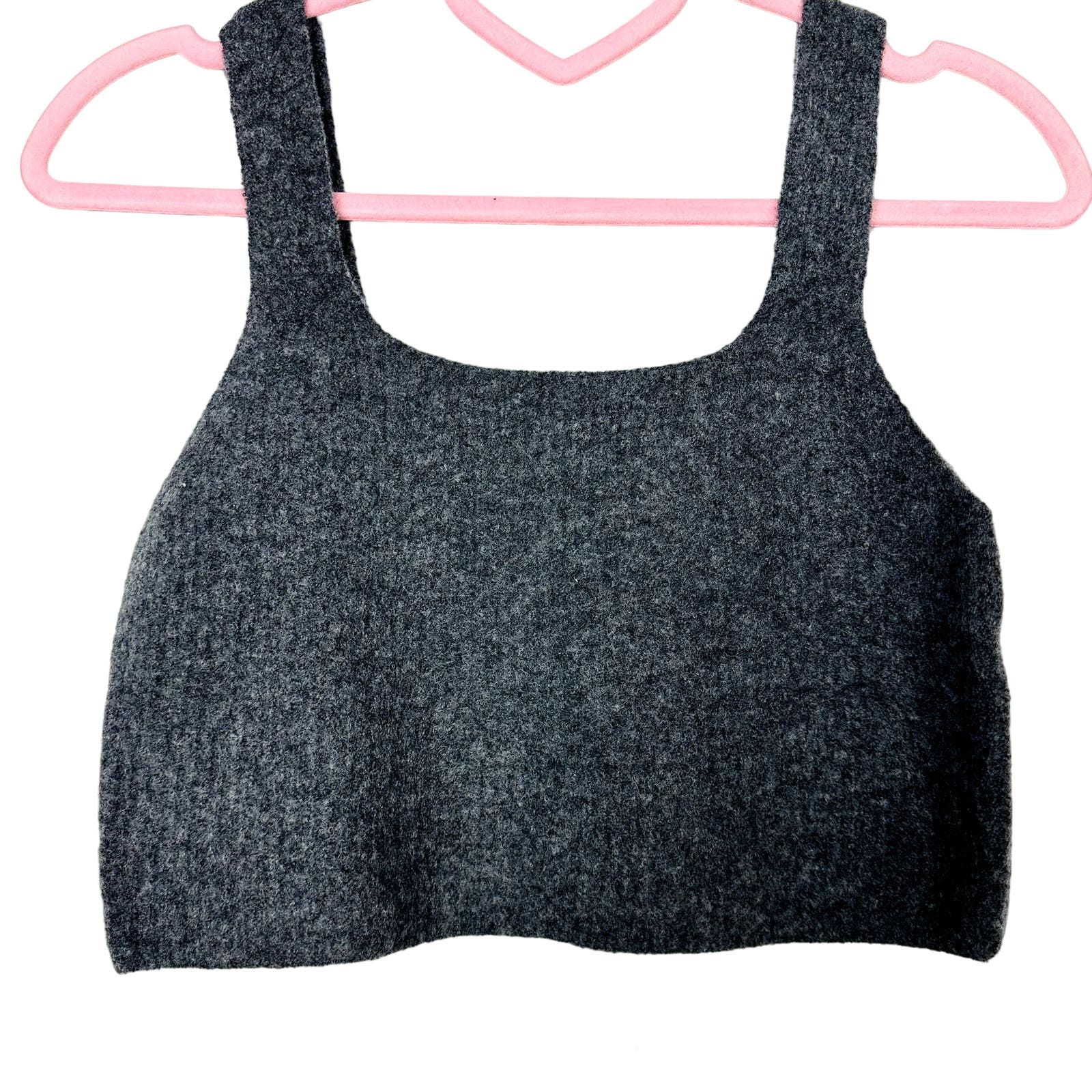 Everlane NWT The Cozy Stretch Tank Academia Wool Blend Crop Top Grey Size XSmall