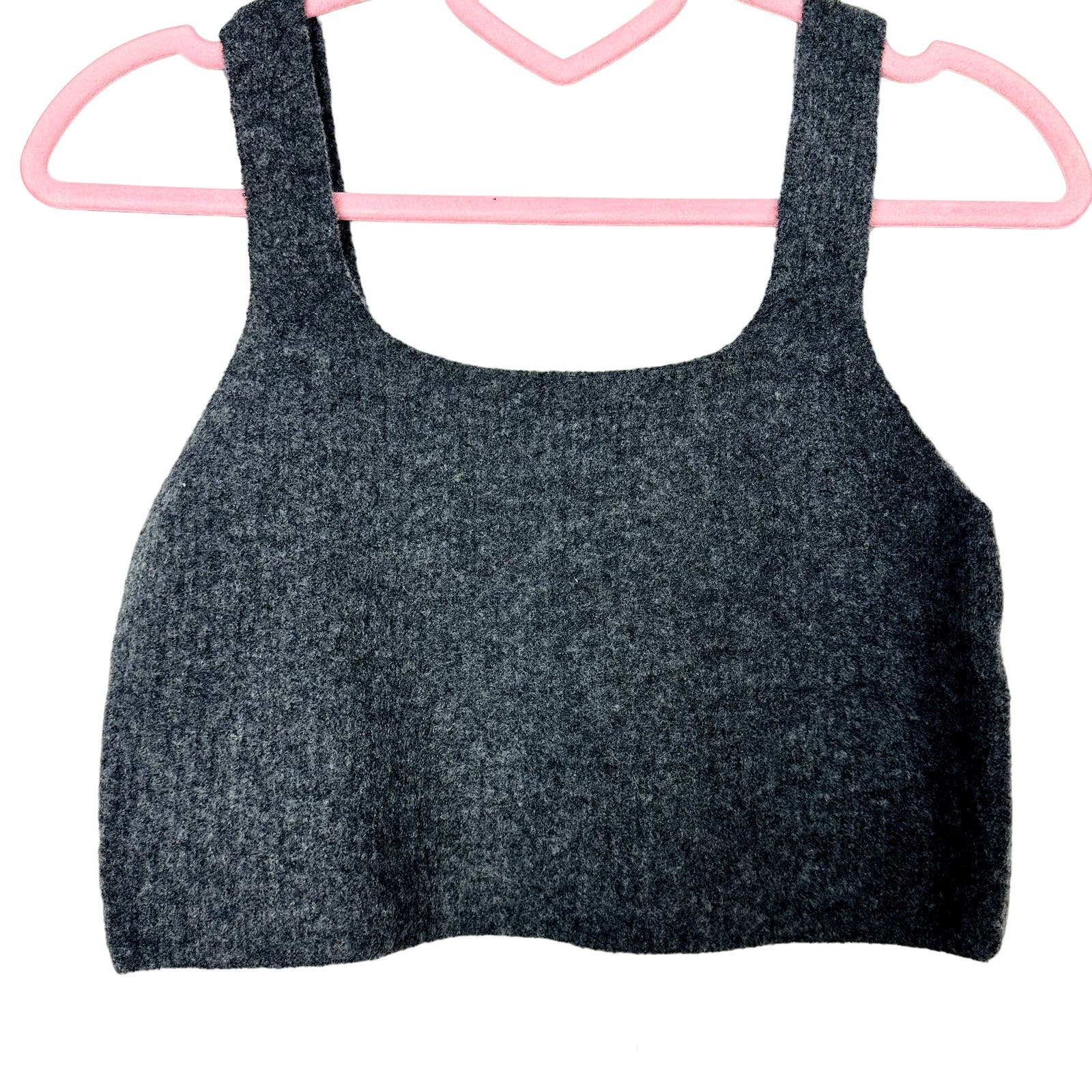 Everlane NWT The Cozy Stretch Tank Academia Wool Blend Crop Top Grey Size Large
