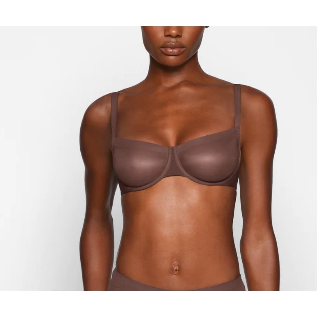 Skims NWT No Show UNLINED BALCONETTE BRA Cocoa Size 32DDD