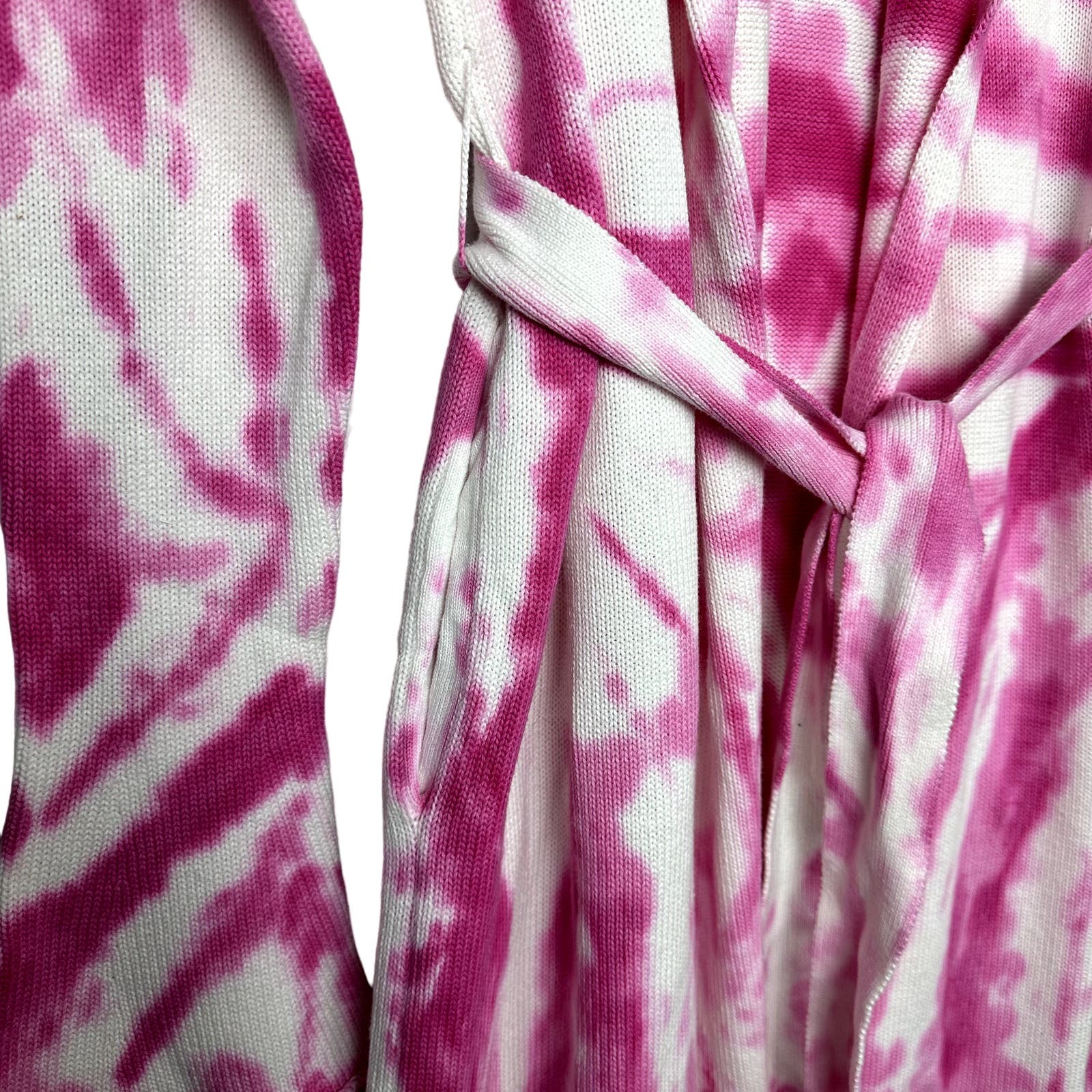 Ser.O.Ya Revolve NWT Pink Gloria Long Cardigan with Tie Belt Size Large